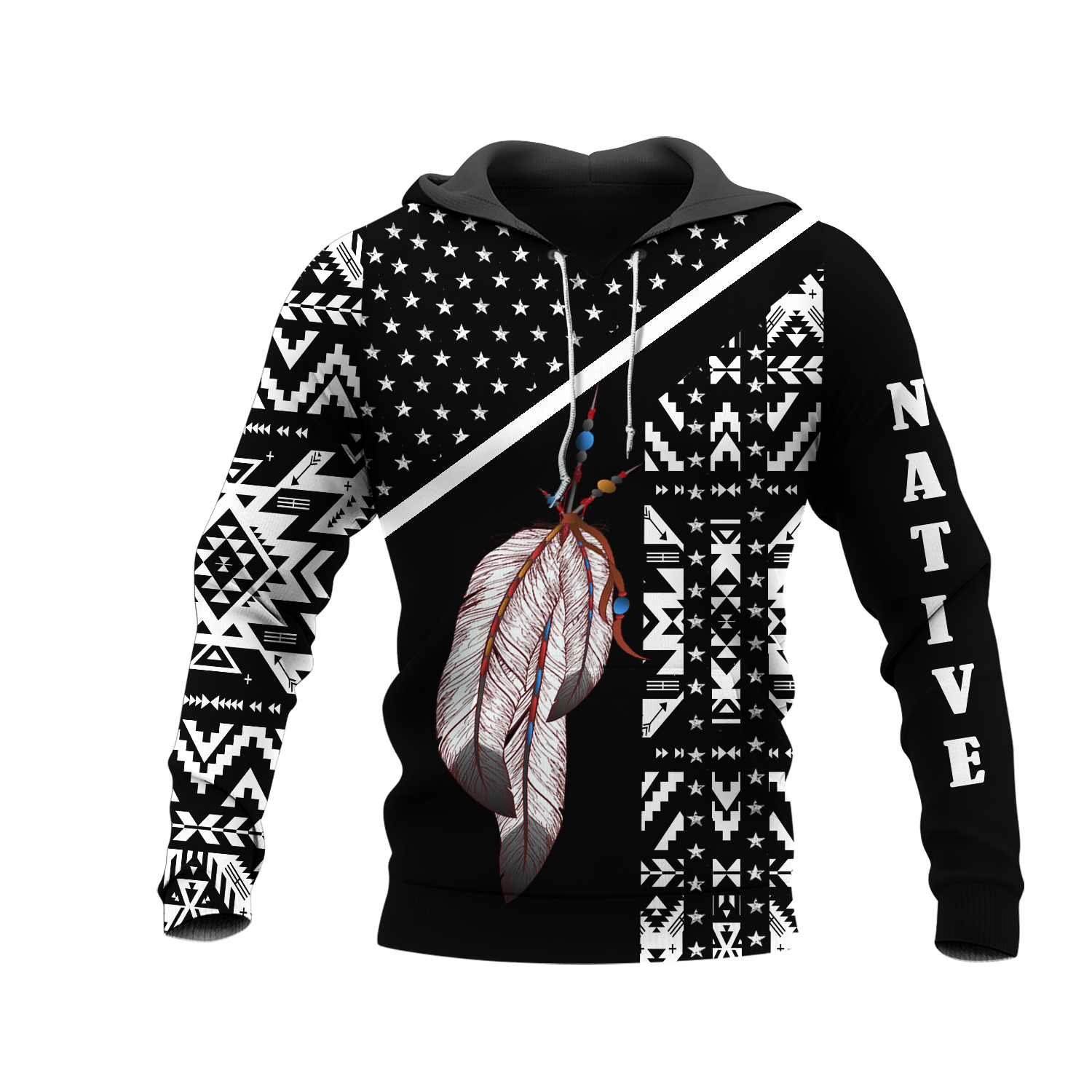 HD0012694 Indian Feather Native American Pride 3D Hoodie