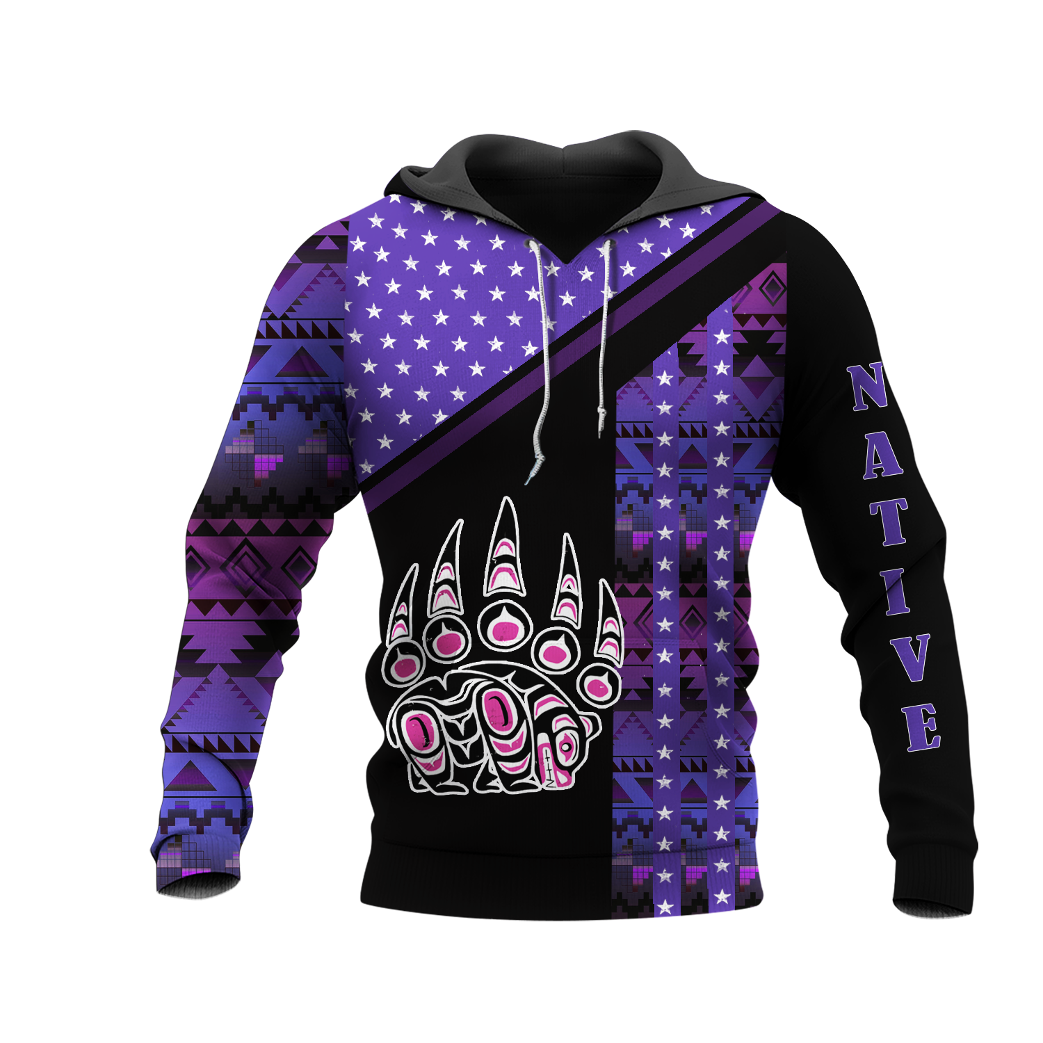 HD0012709 Symbol Bear Native American Pride 3D Hoodie