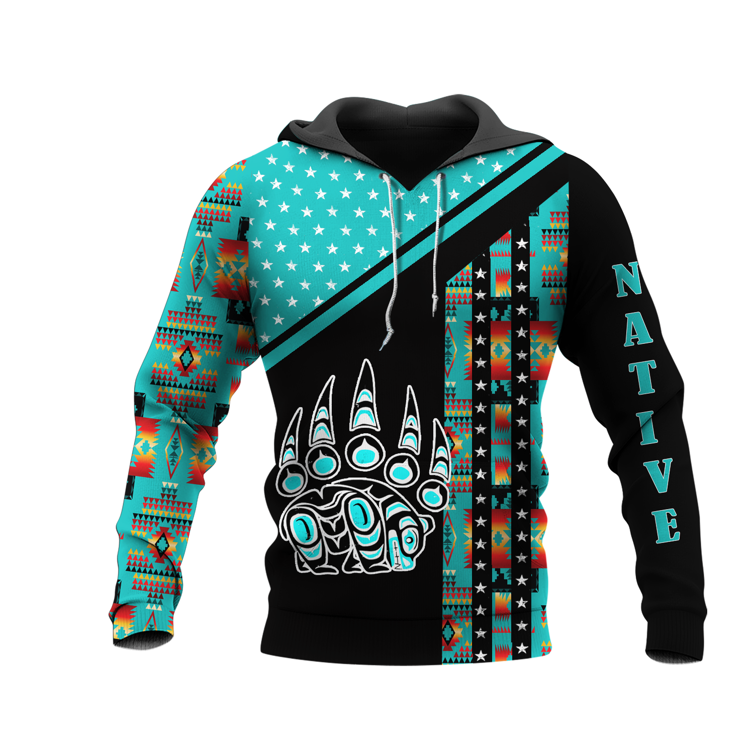 HD0012710 Symbol Bear Native American Pride 3D Hoodie