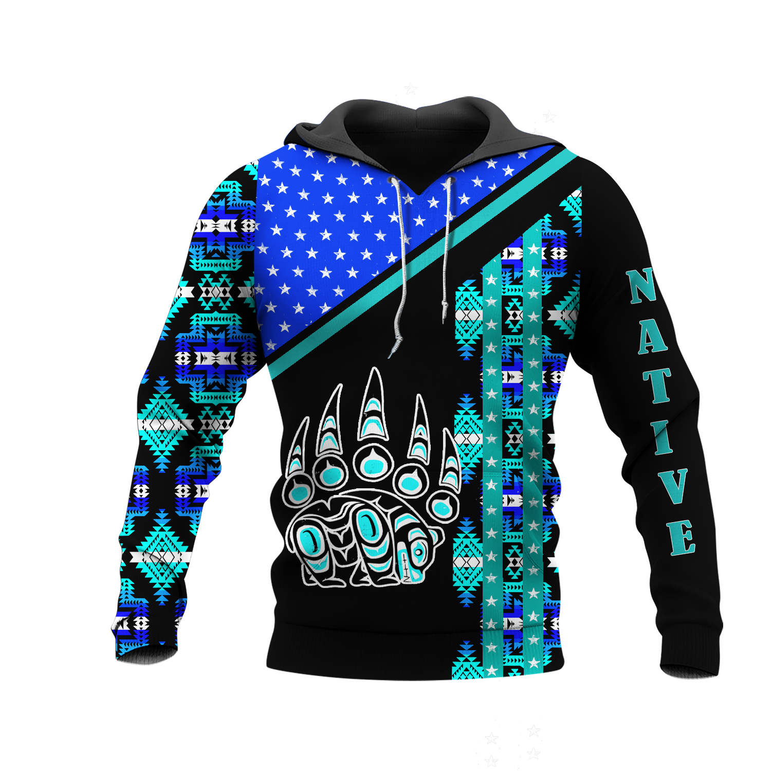 HD0012711 Symbol Bear Native American Pride 3D Hoodie