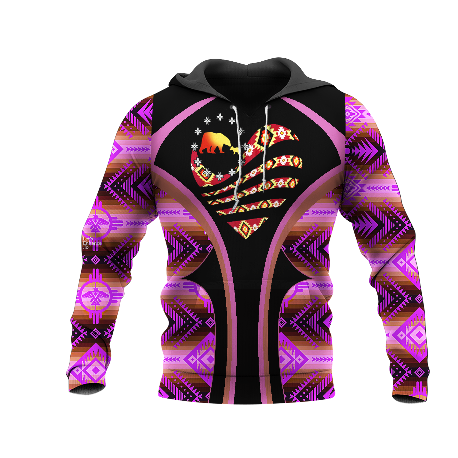 HD0012801 Bear Symbol Native American Pride 3D Hoodie