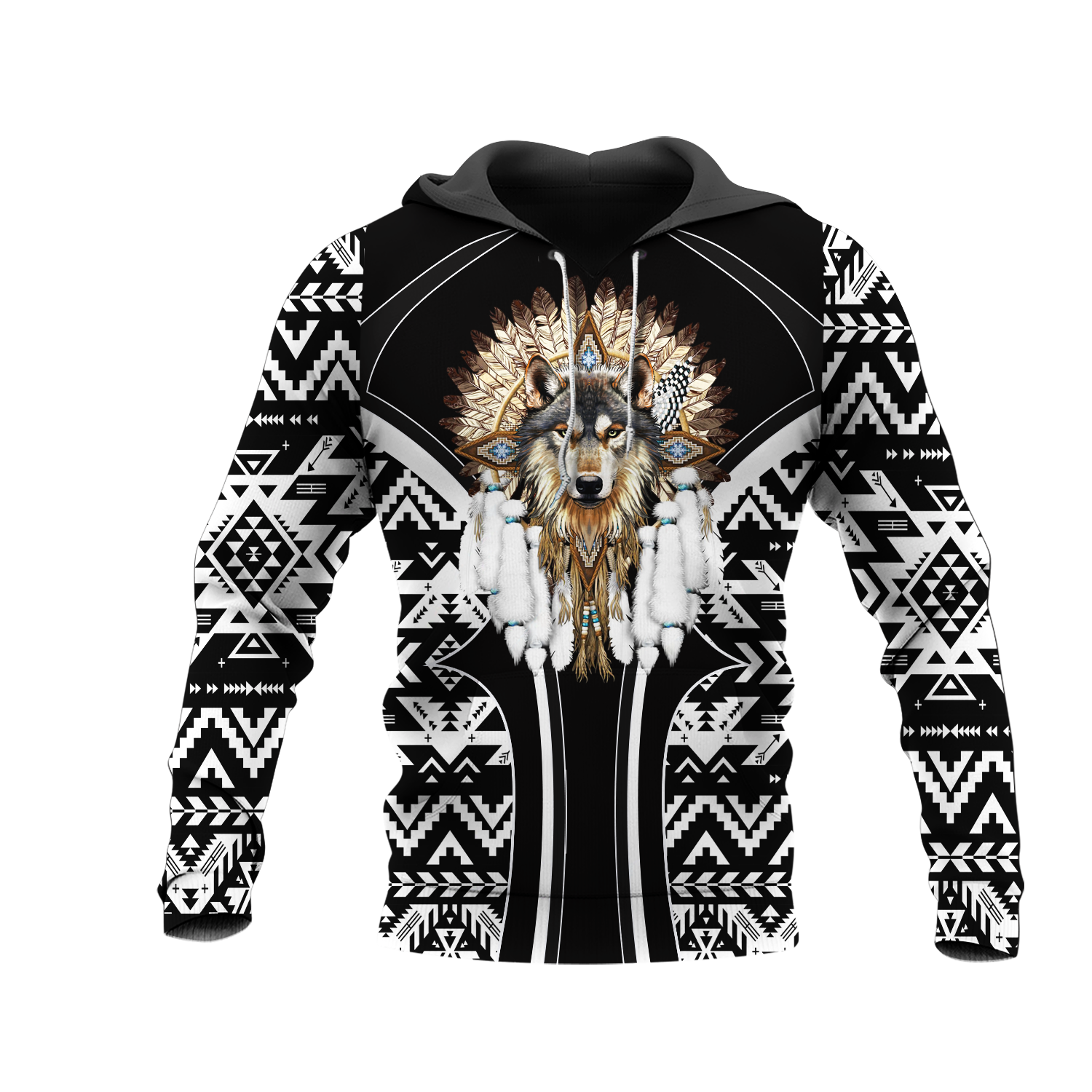 HD0012811 Wolf Dream Catcher Native American Pride 3D Hoodie