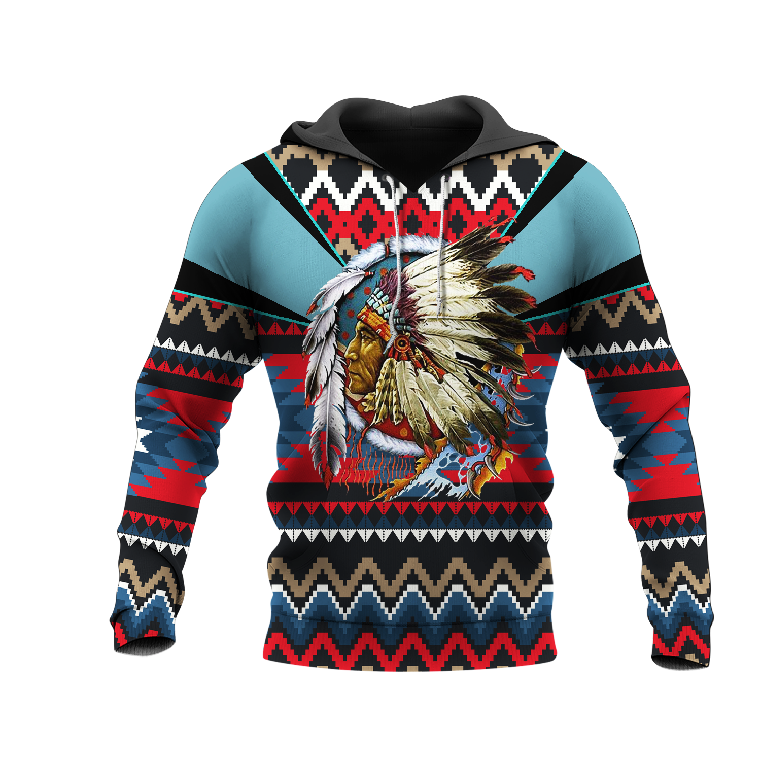 HD0012870 Chief Native American Pride 3D Hoodie