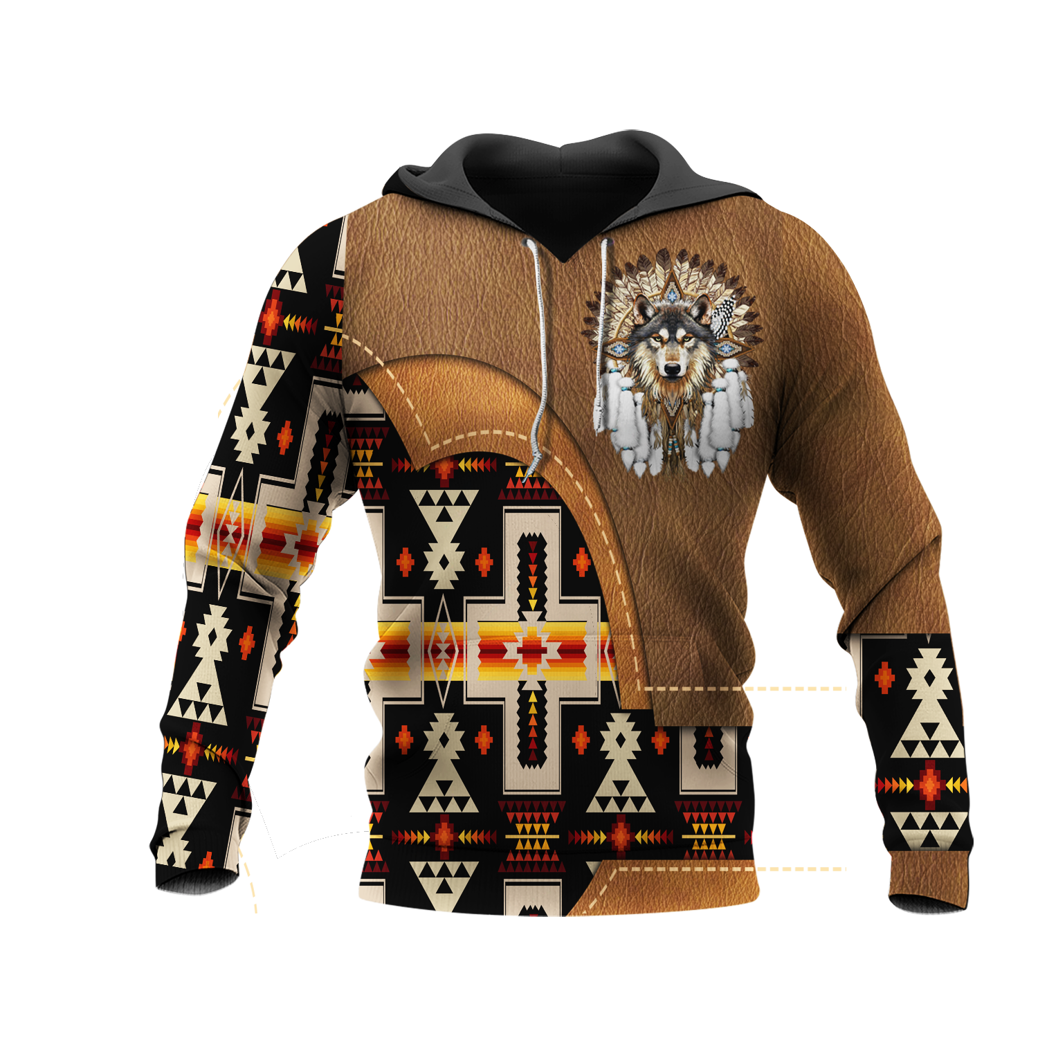 HD0012915 Wolf Turtle Native American Pride 3D Hoodie