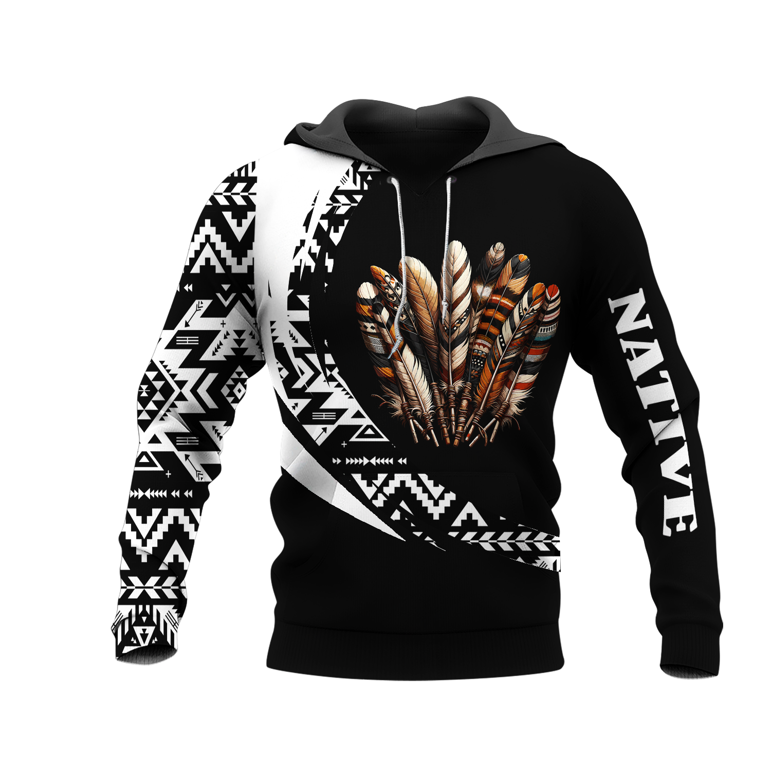 HD0012938 Feather Native American Pride 3D Hoodie