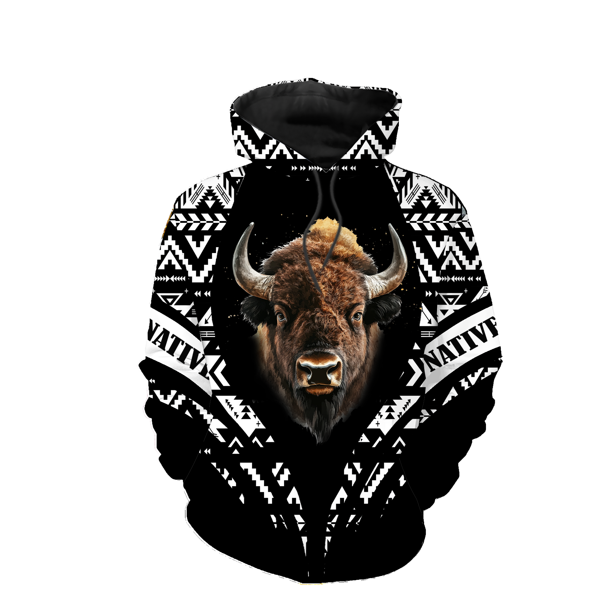HD0012954 Tribal Bison Native American Pride 3D Hoodie