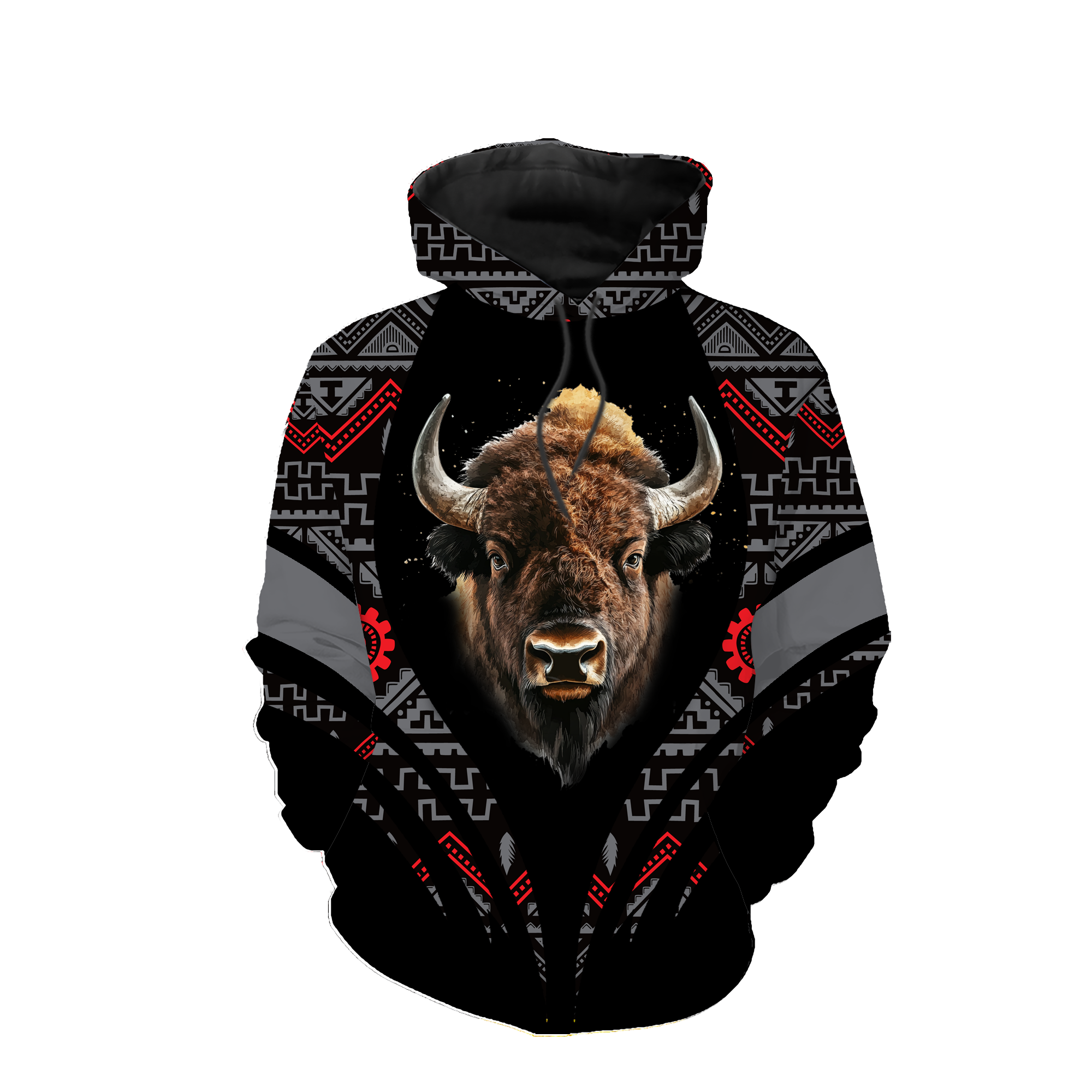 HD0012955 Tribal Bison Native American Pride 3D Hoodie