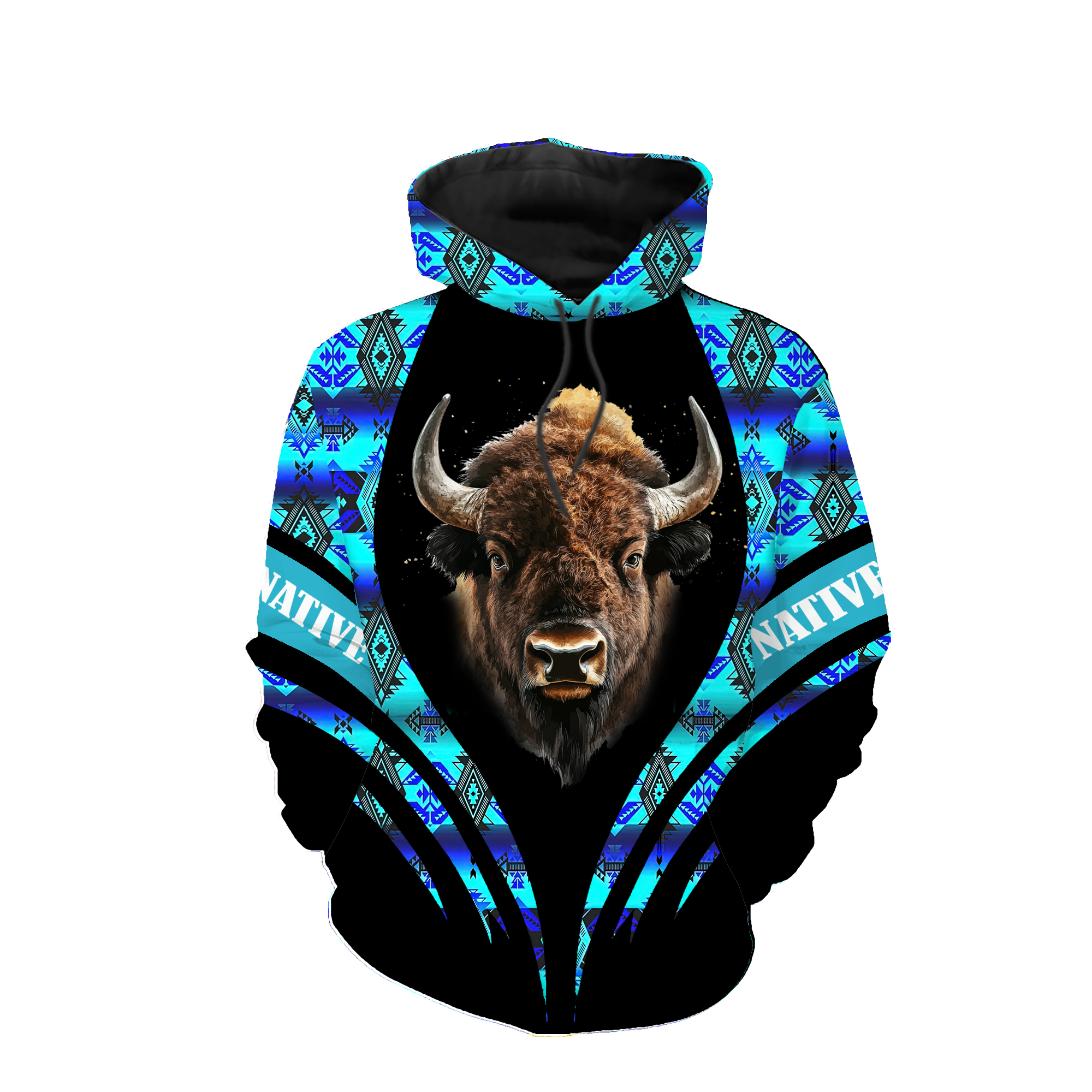 HD0012956 Tribal Bison Native American Pride 3D Hoodie
