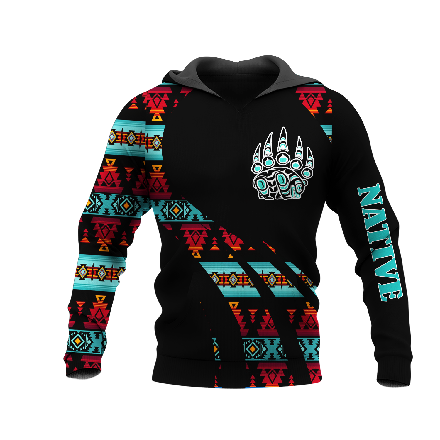 HD0012972 Bear Native American Pride 3D Hoodie