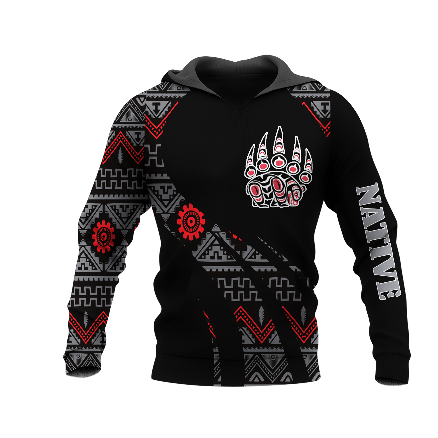 HD0012974 Bear Native American Pride 3D Hoodie