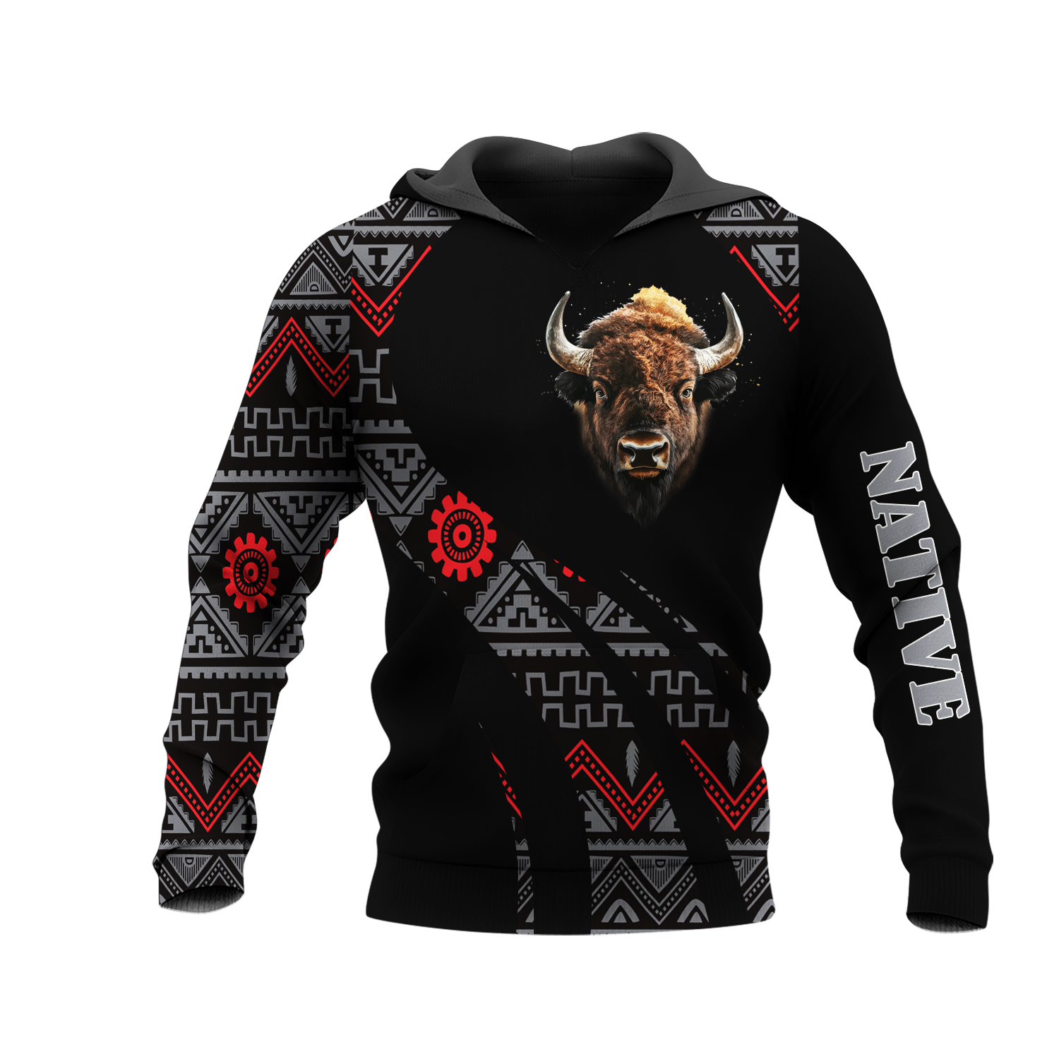HD0012975 Bison Native American Pride 3D Hoodie