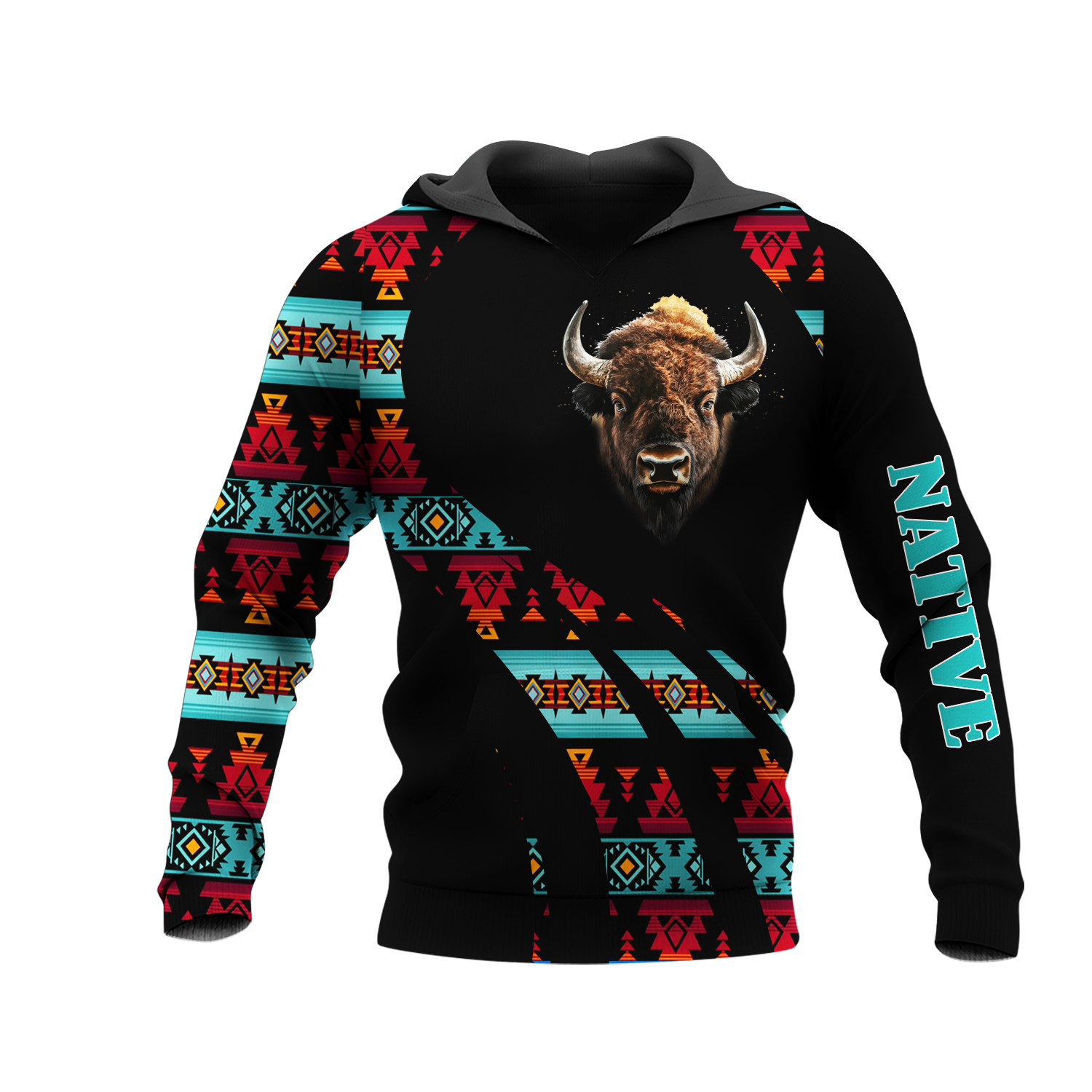 HD0012977 Bison Native American Pride 3D Hoodie