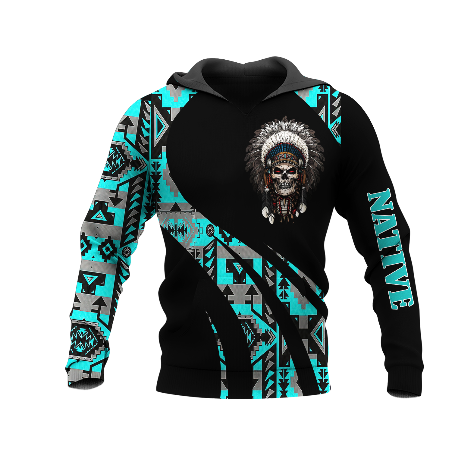 HD0012979 Skull Native American Pride 3D Hoodie