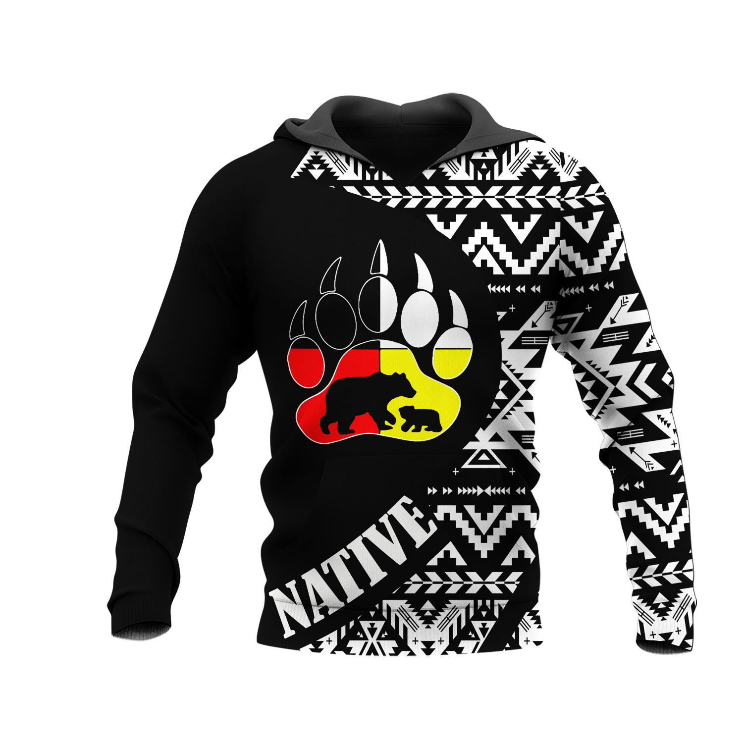 HD0012991 Tribal Bear Native American Pride 3D Hoodie