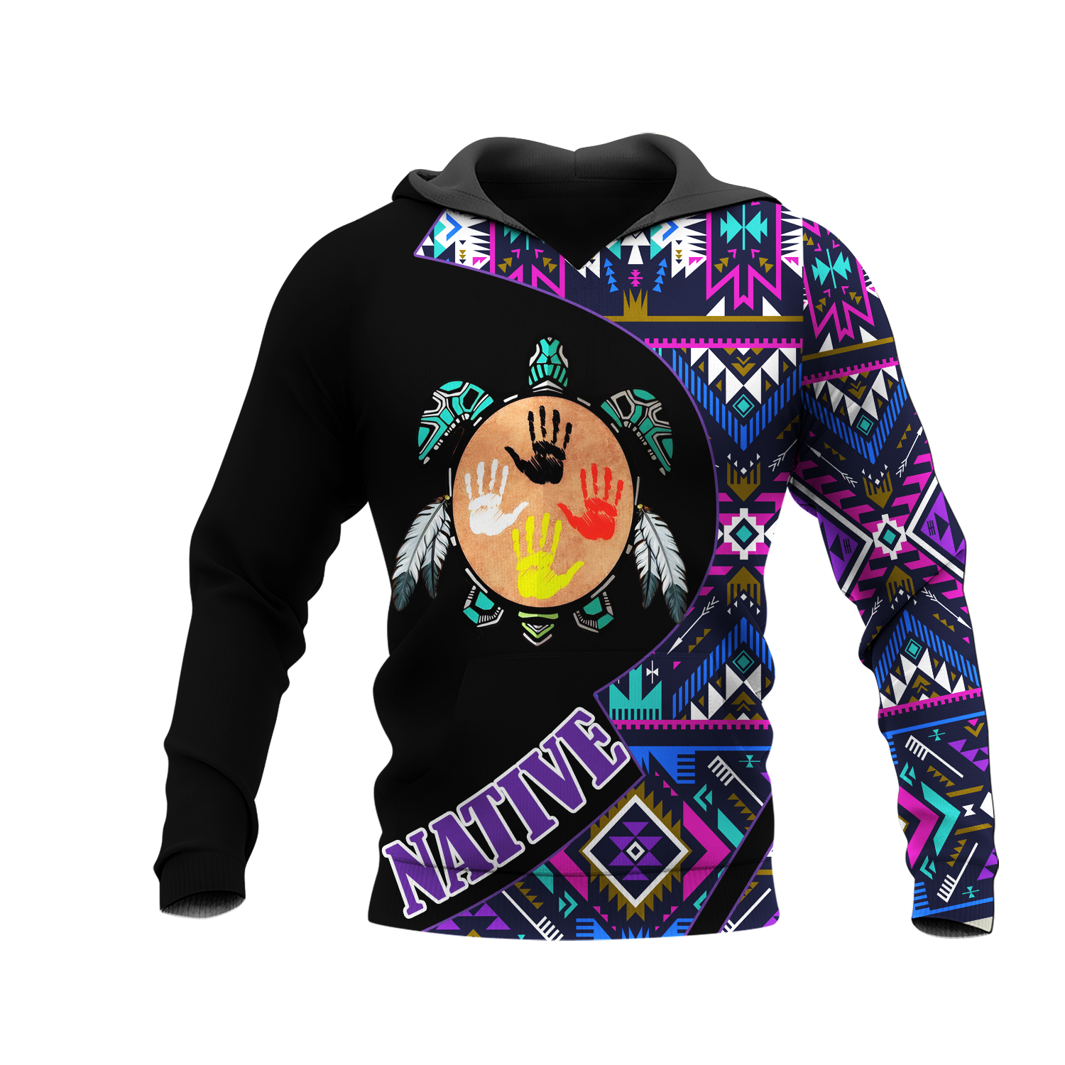 HD0013008 Tribal Turtle Native American Pride 3D Hoodie