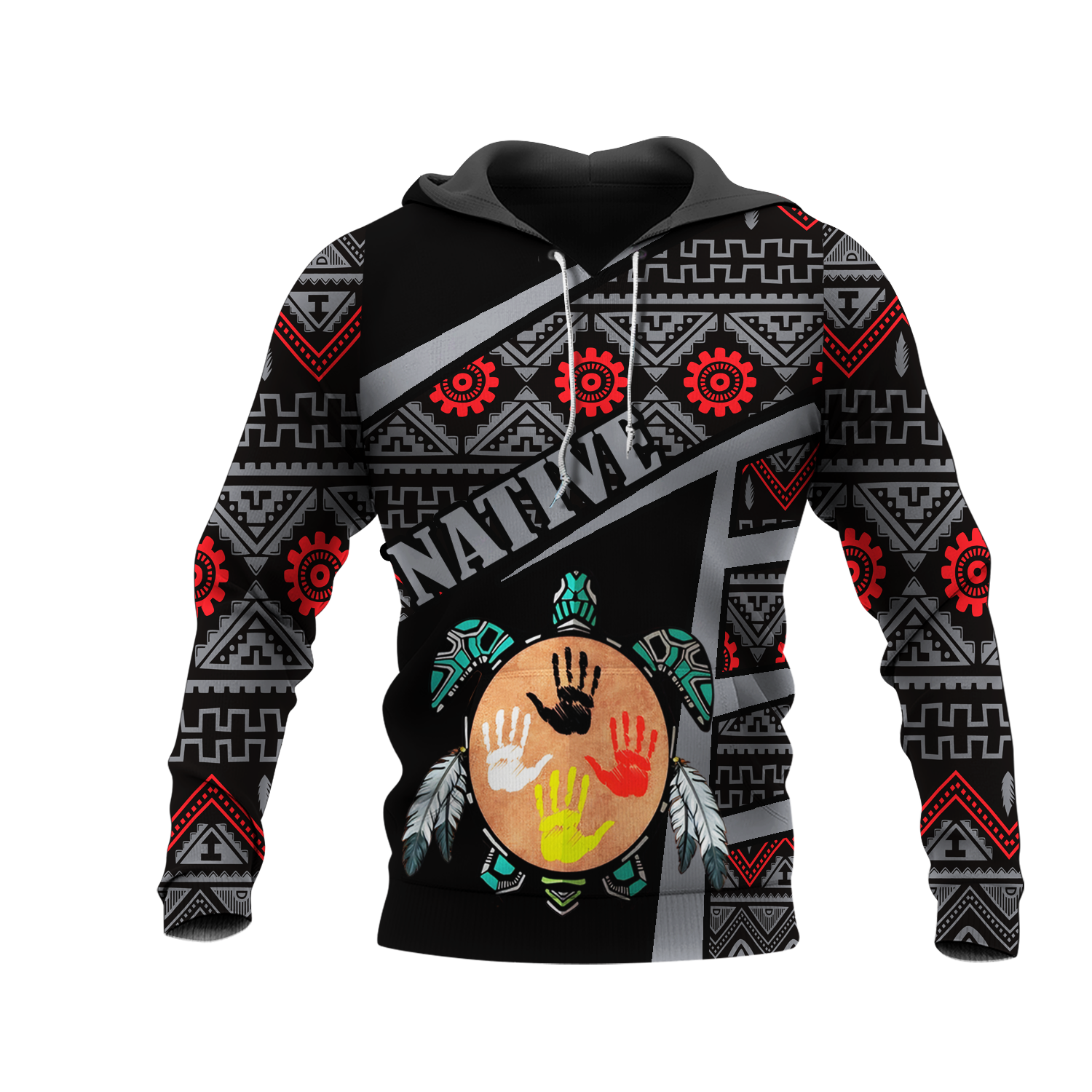 HD0013013 Tribal Turtle Native American Pride 3D Hoodie