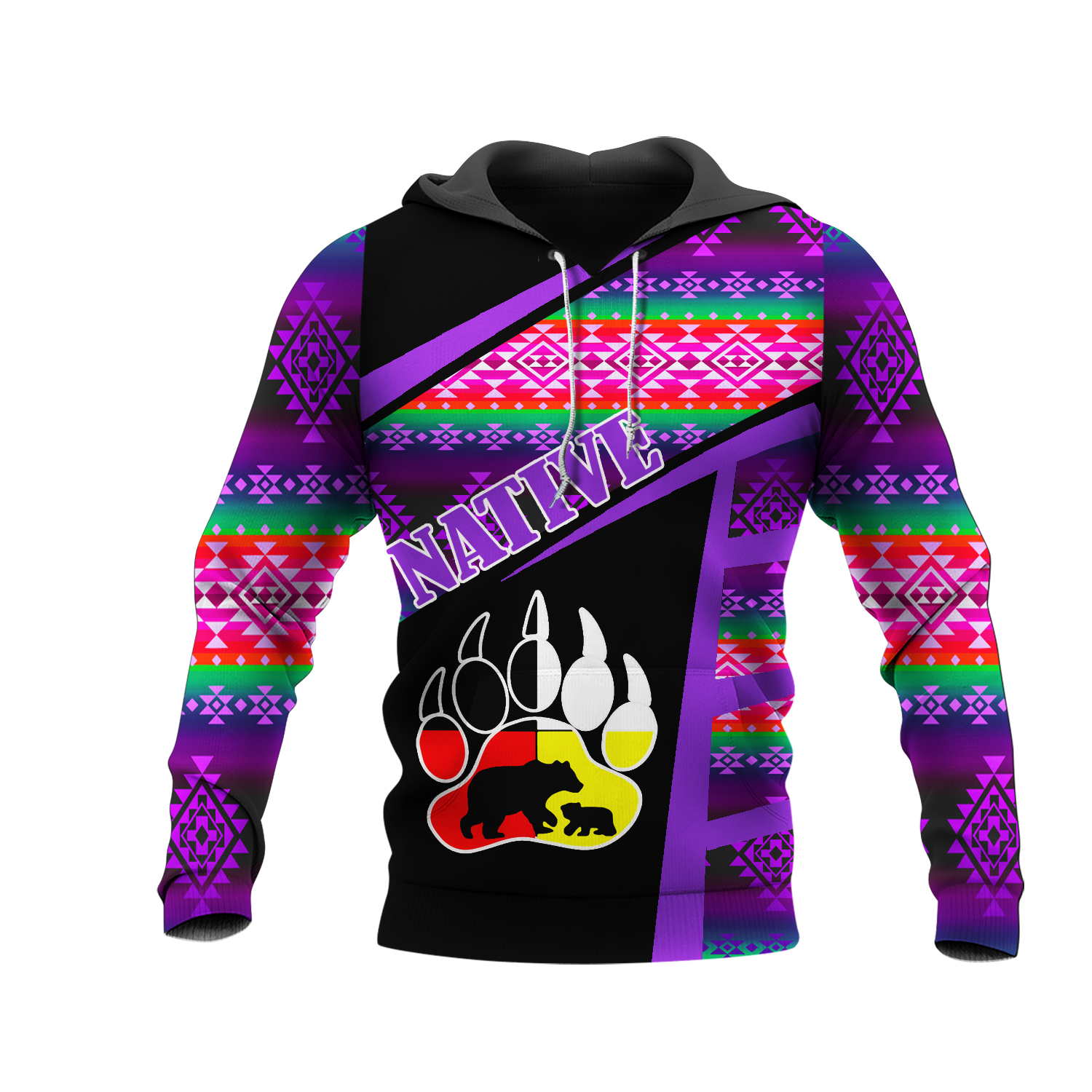 HD0013017 Tribal Bear Native American Pride 3D Hoodie