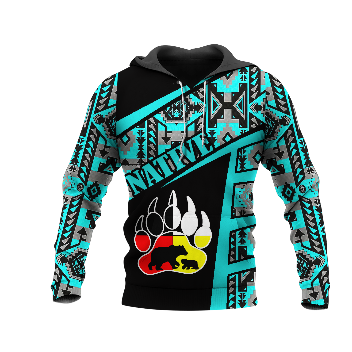 HD0013018 Tribal Bear Native American Pride 3D Hoodie
