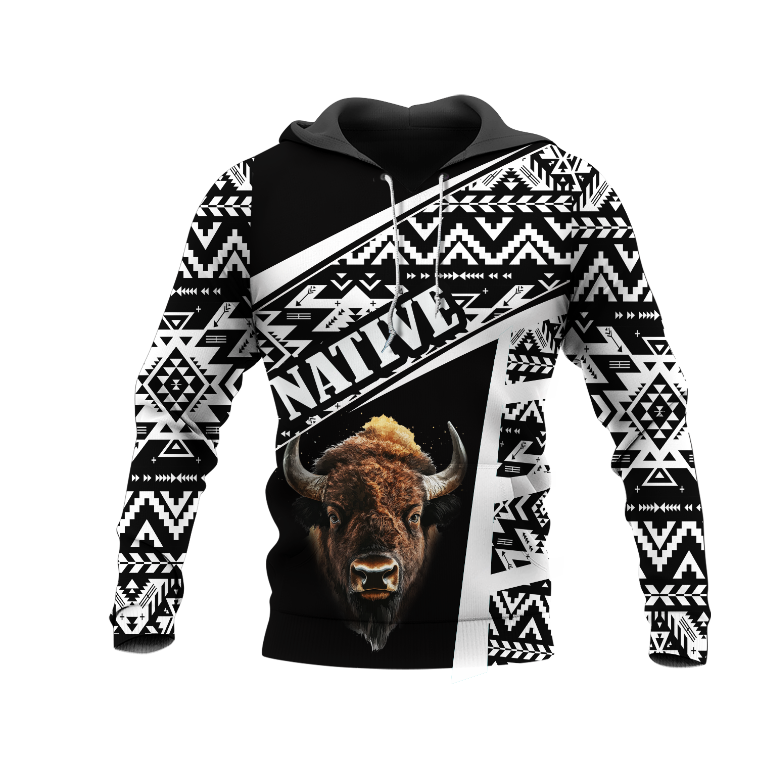 HD0013024 Bison Native American Pride 3D Hoodie
