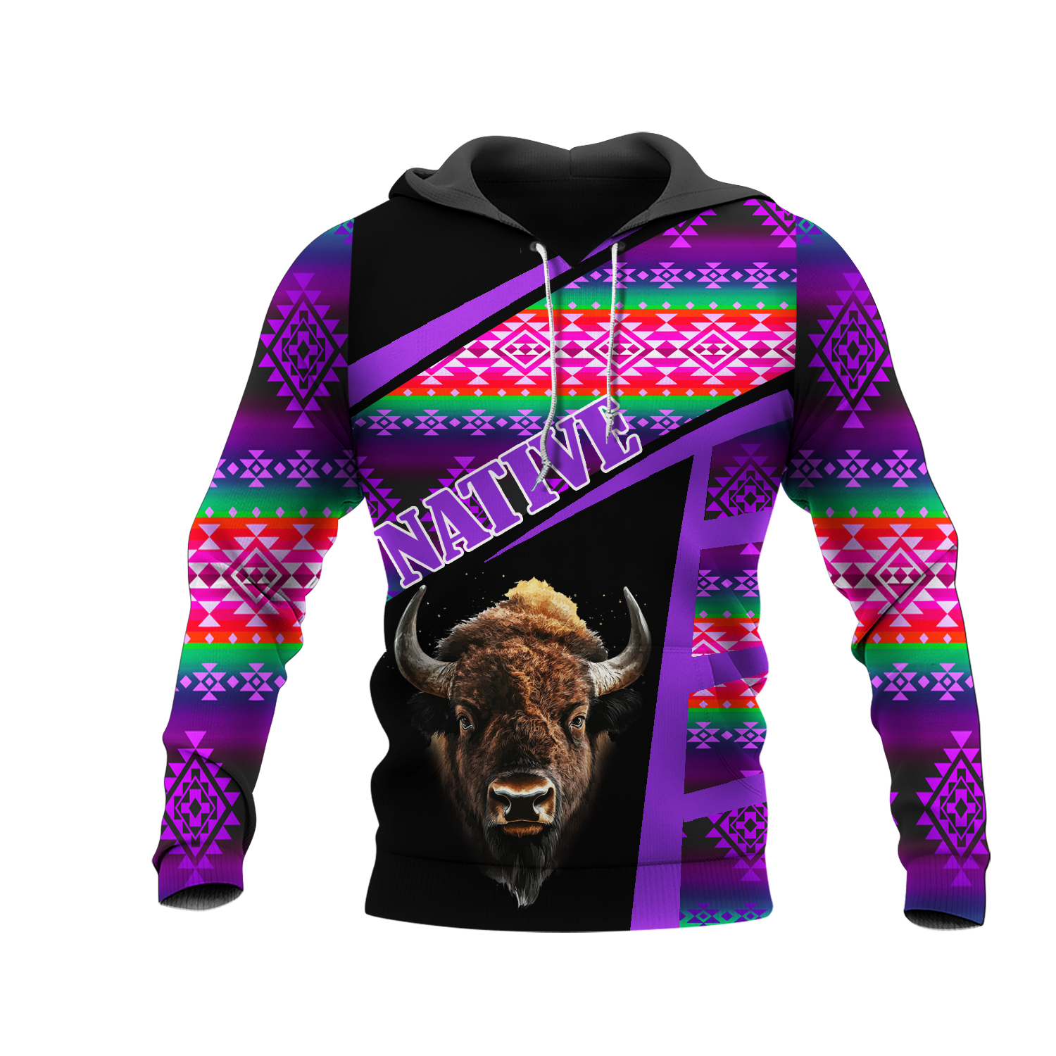 HD0013028 Bison Native American Pride 3D Hoodie