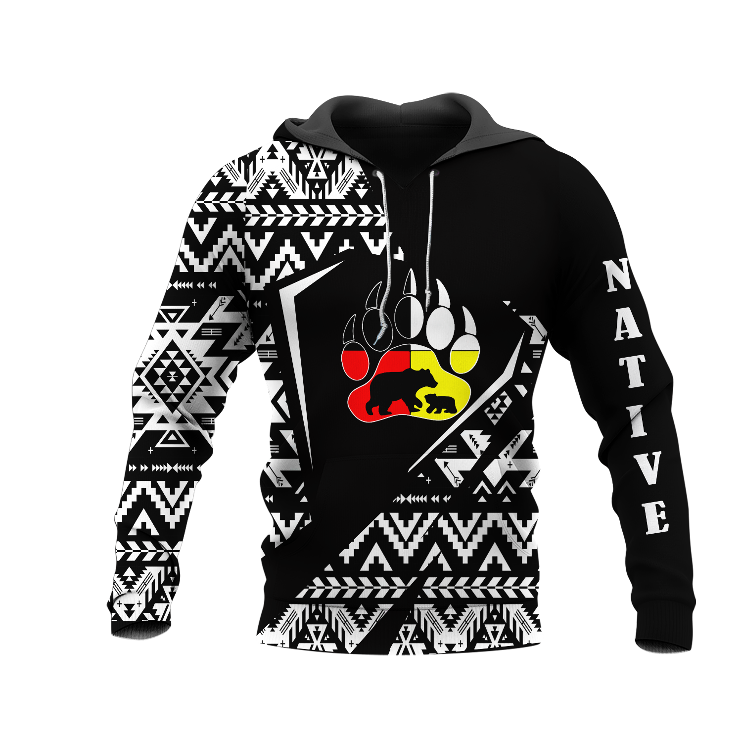 HD0013072 Foot Bear Native American Pride 3D Hoodie