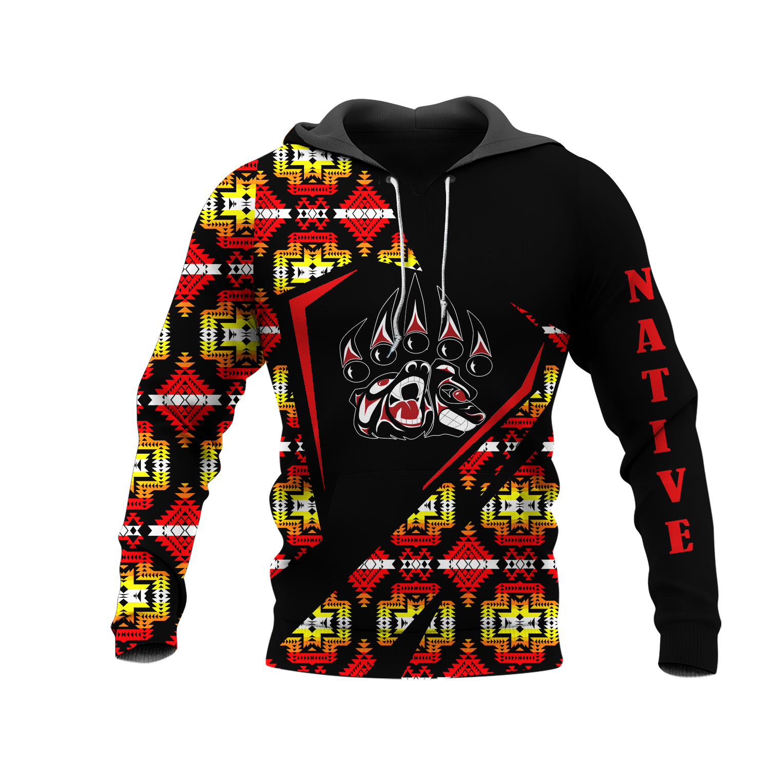HD0013073 Foot Bear Native American Pride 3D Hoodie