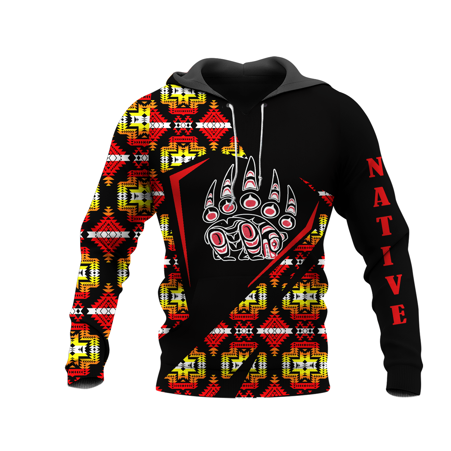 HD0013074 Foot Bear Native American Pride 3D Hoodie