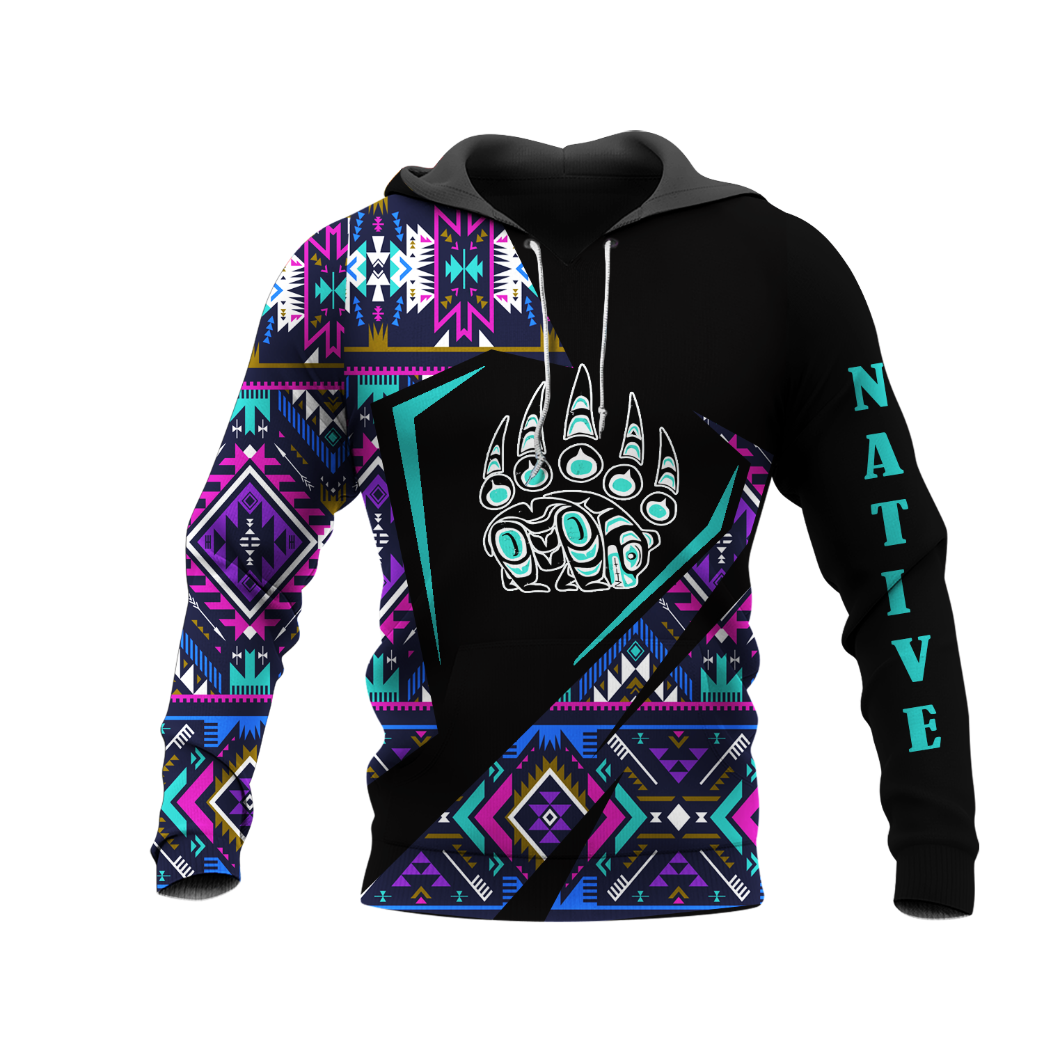 HD0013075 Foot Bear Native American Pride 3D Hoodie