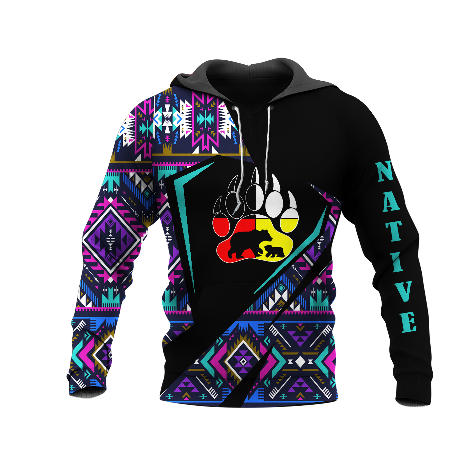 HD0013076 Foot Bear Native American Pride 3D Hoodie