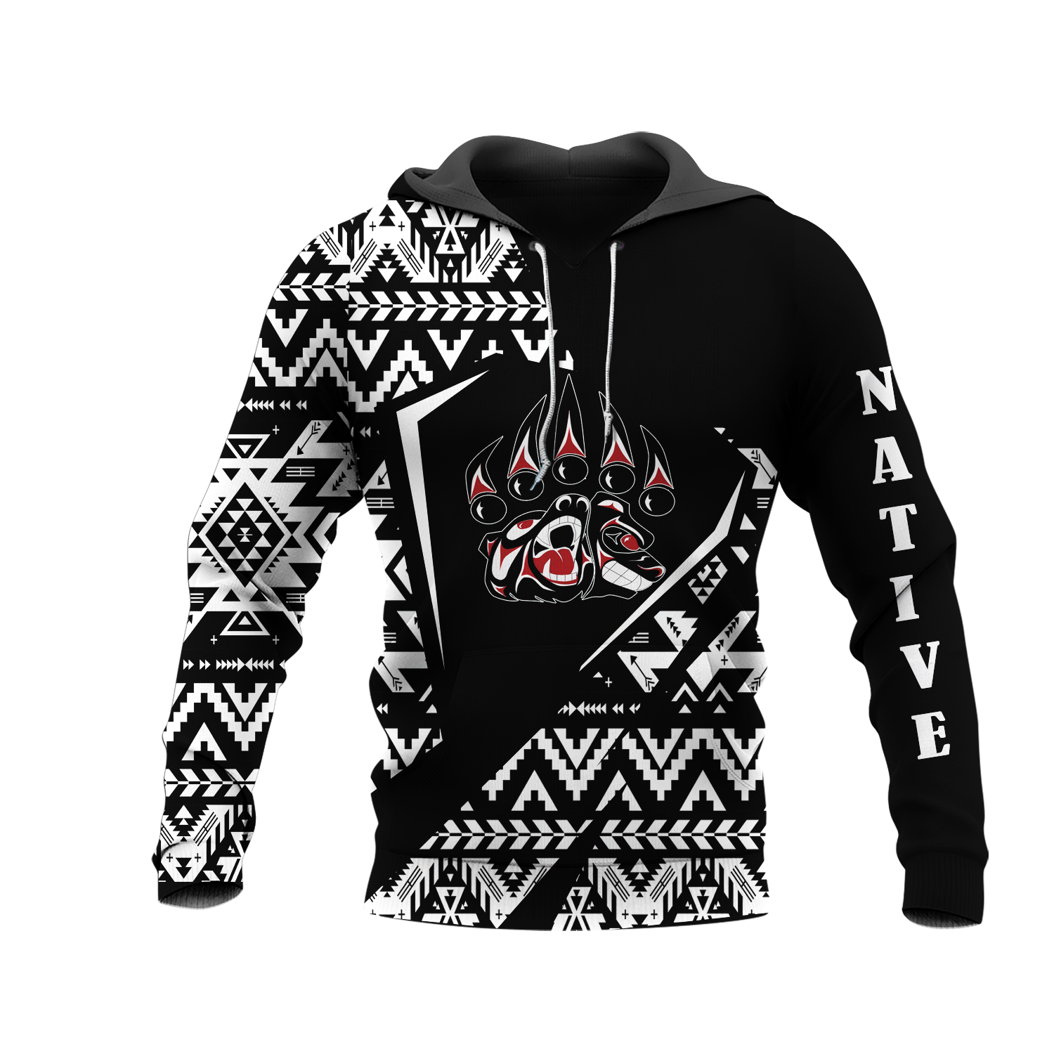 HD0013080 Foot Bear Native American Pride 3D Hoodie