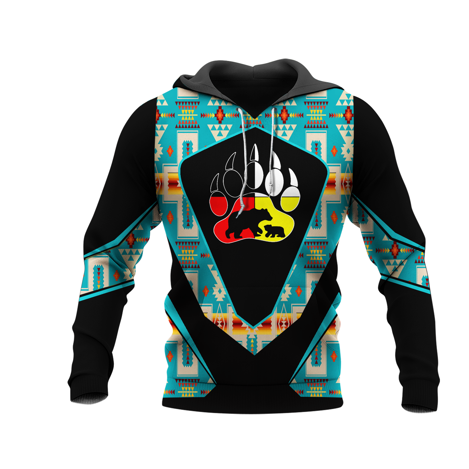 HD0013090 Foot Bear Native American Pride 3D Hoodie