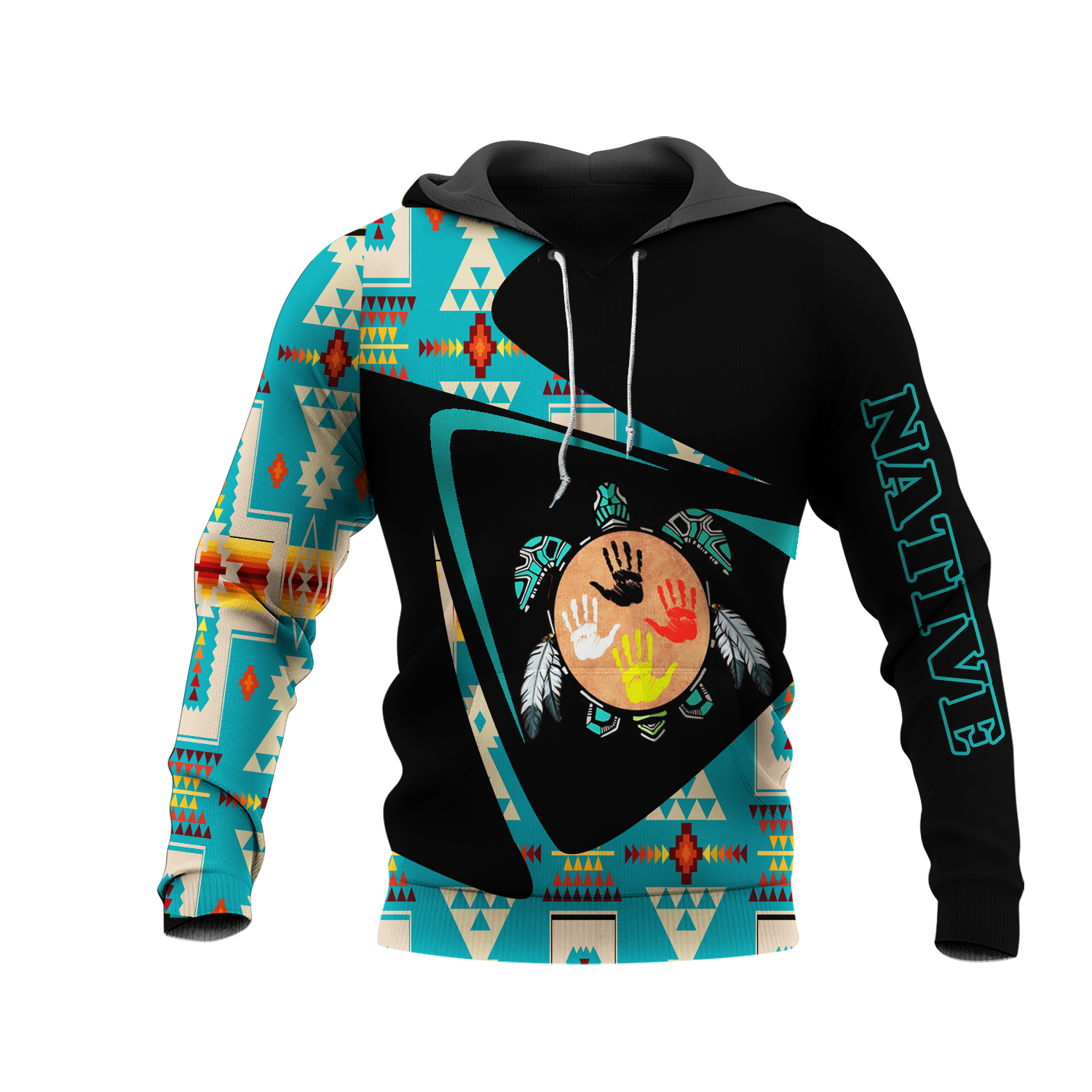 HD0013150 Tribal Turtle Pattern Native American Pride 3D Hoodie