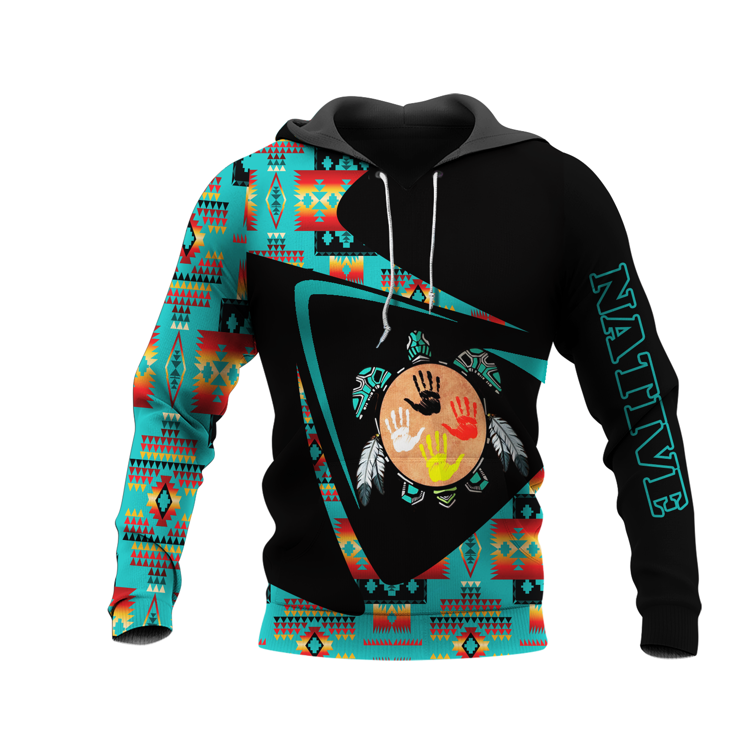 HD0013151 Tribal Turtle Pattern Native American Pride 3D Hoodie