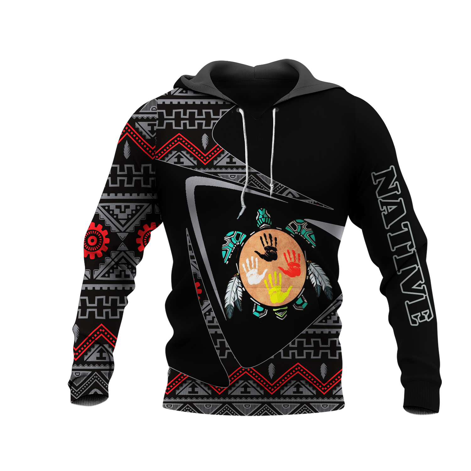 HD0013152 Tribal Turtle Pattern Native American Pride 3D Hoodie