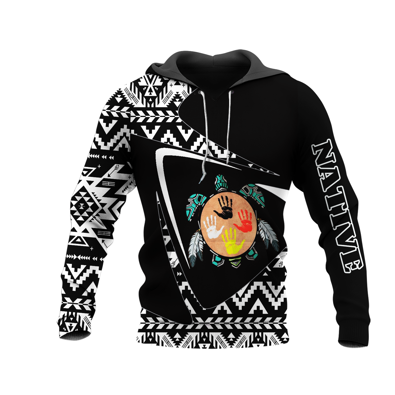 HD0013153 Tribal Turtle Pattern Native American Pride 3D Hoodie