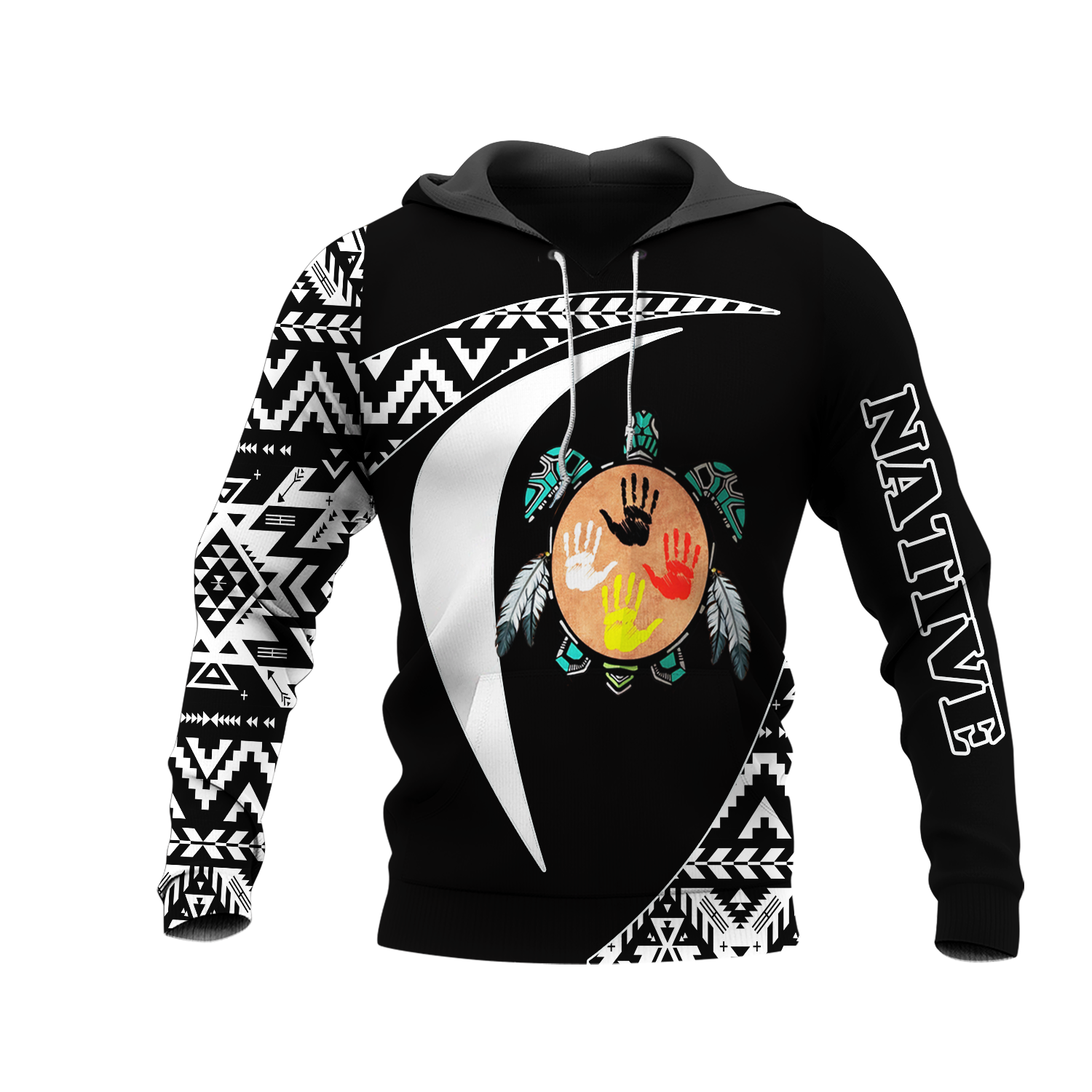 HD0013154 Tribal Turtle Pattern Native American Pride 3D Hoodie