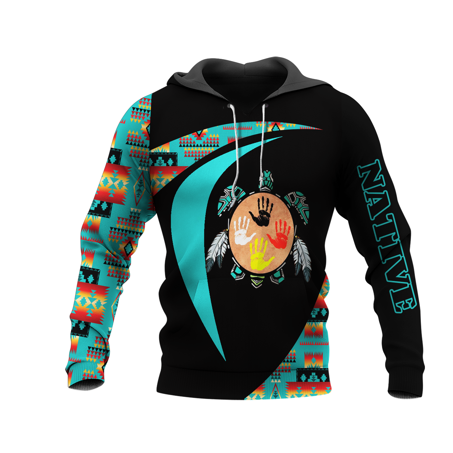HD0013155 Tribal Turtle Pattern Native American Pride 3D Hoodie