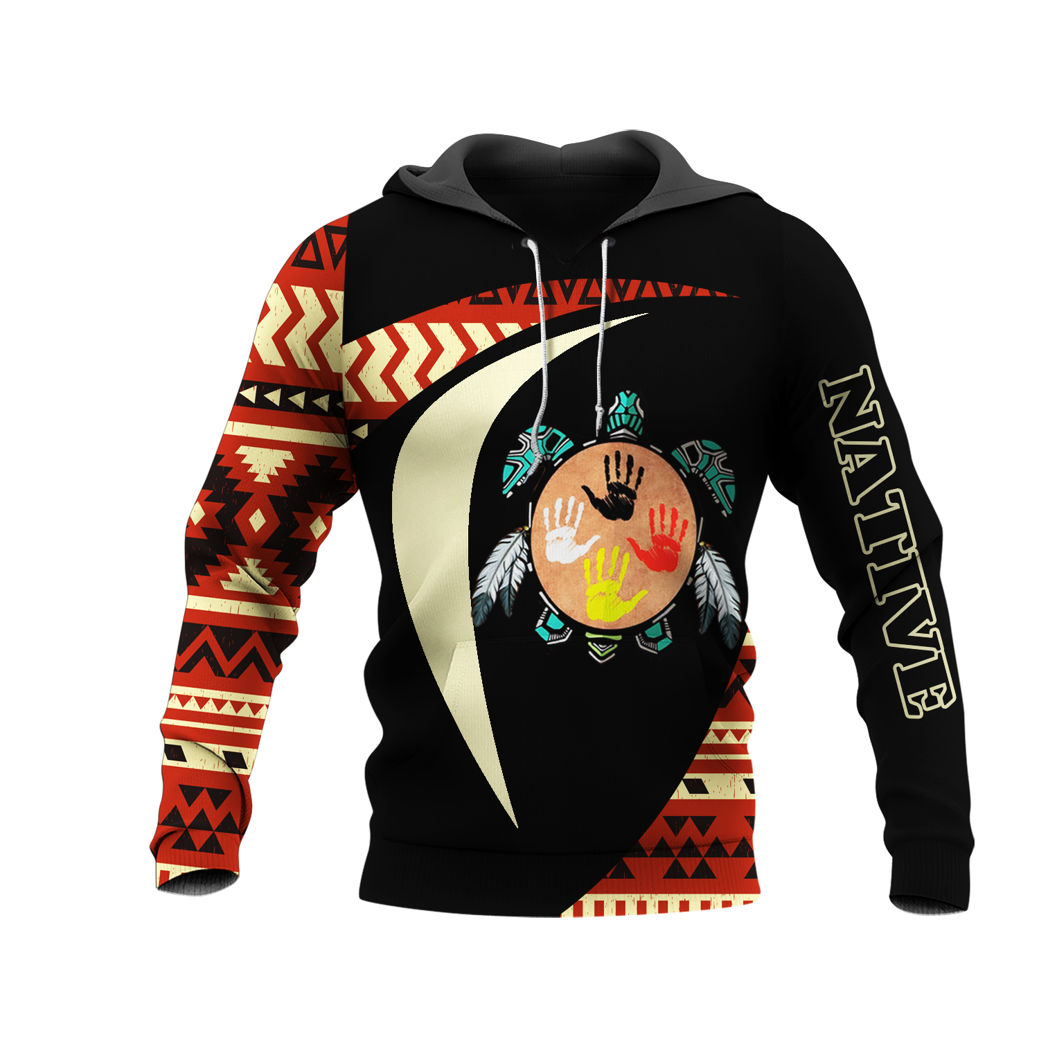 HD0013156 Tribal Turtle Pattern Native American Pride 3D Hoodie