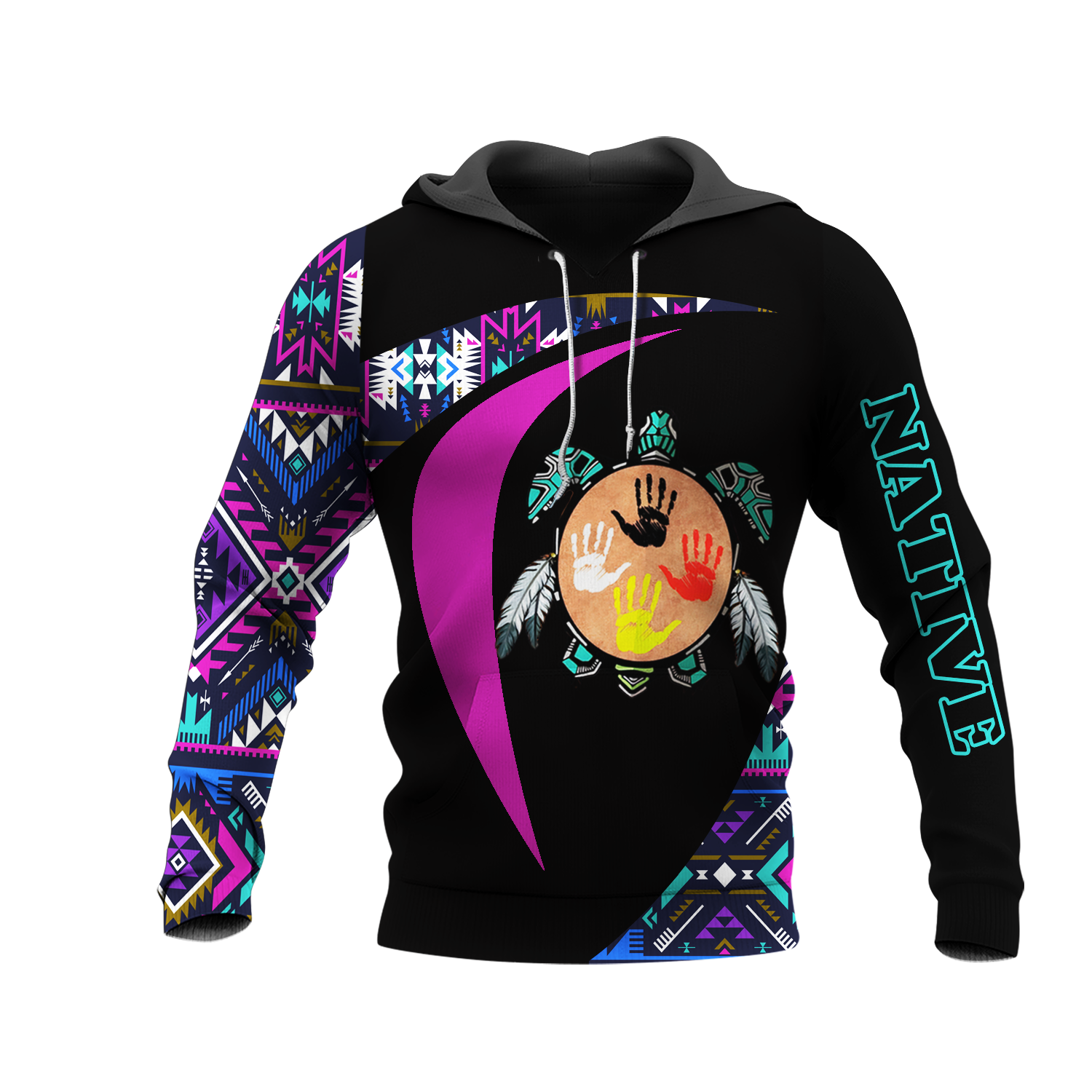 HD0013157 Tribal Turtle Pattern Native American Pride 3D Hoodie