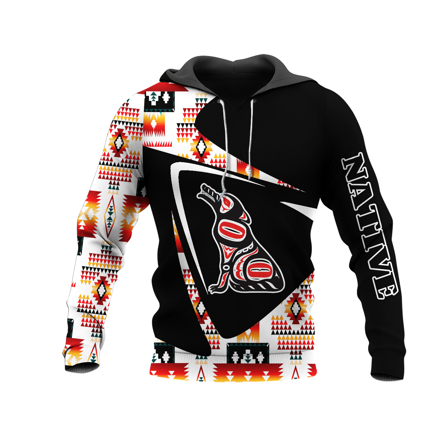 HD0013192 Wolf Symbol Native American Pride 3D Hoodie