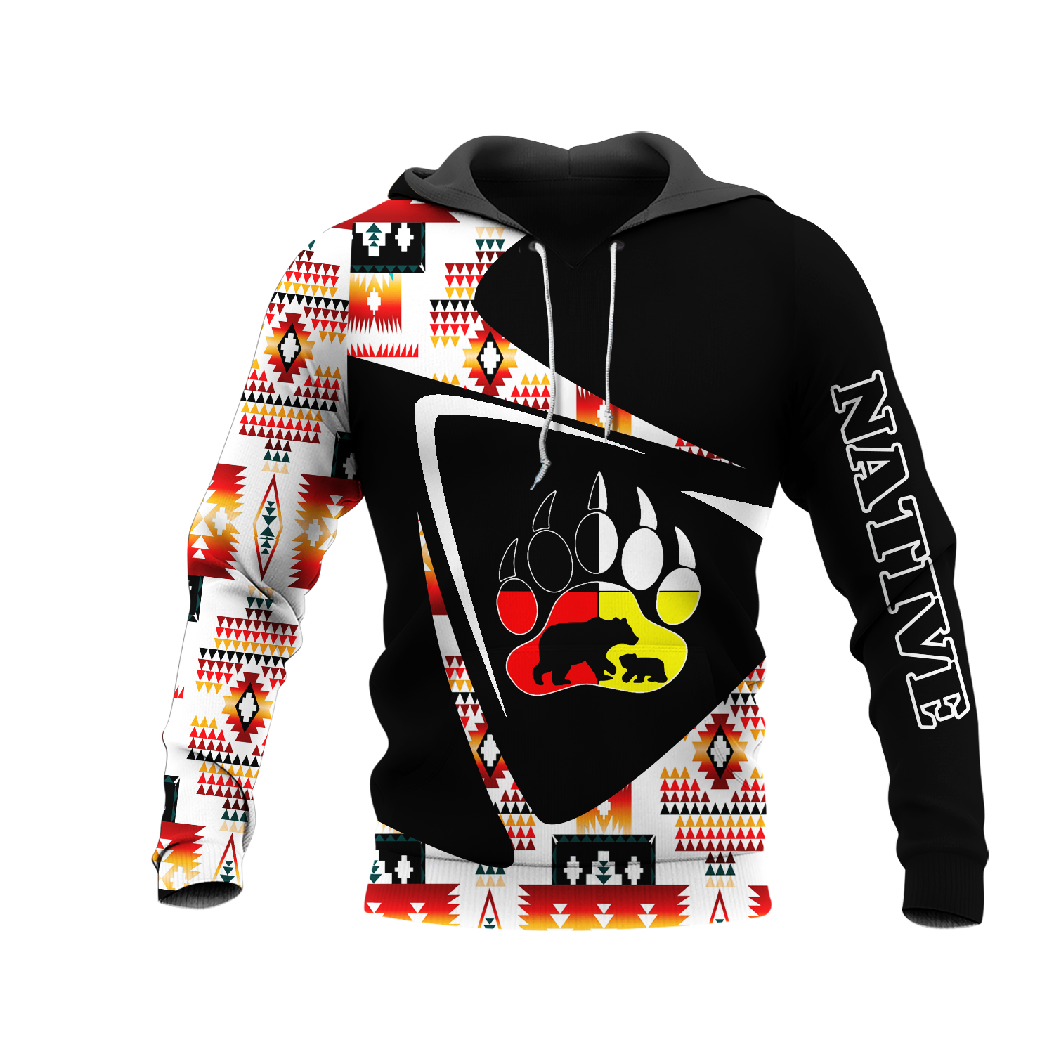 HD0013193 Bear Native American Pride 3D Hoodie