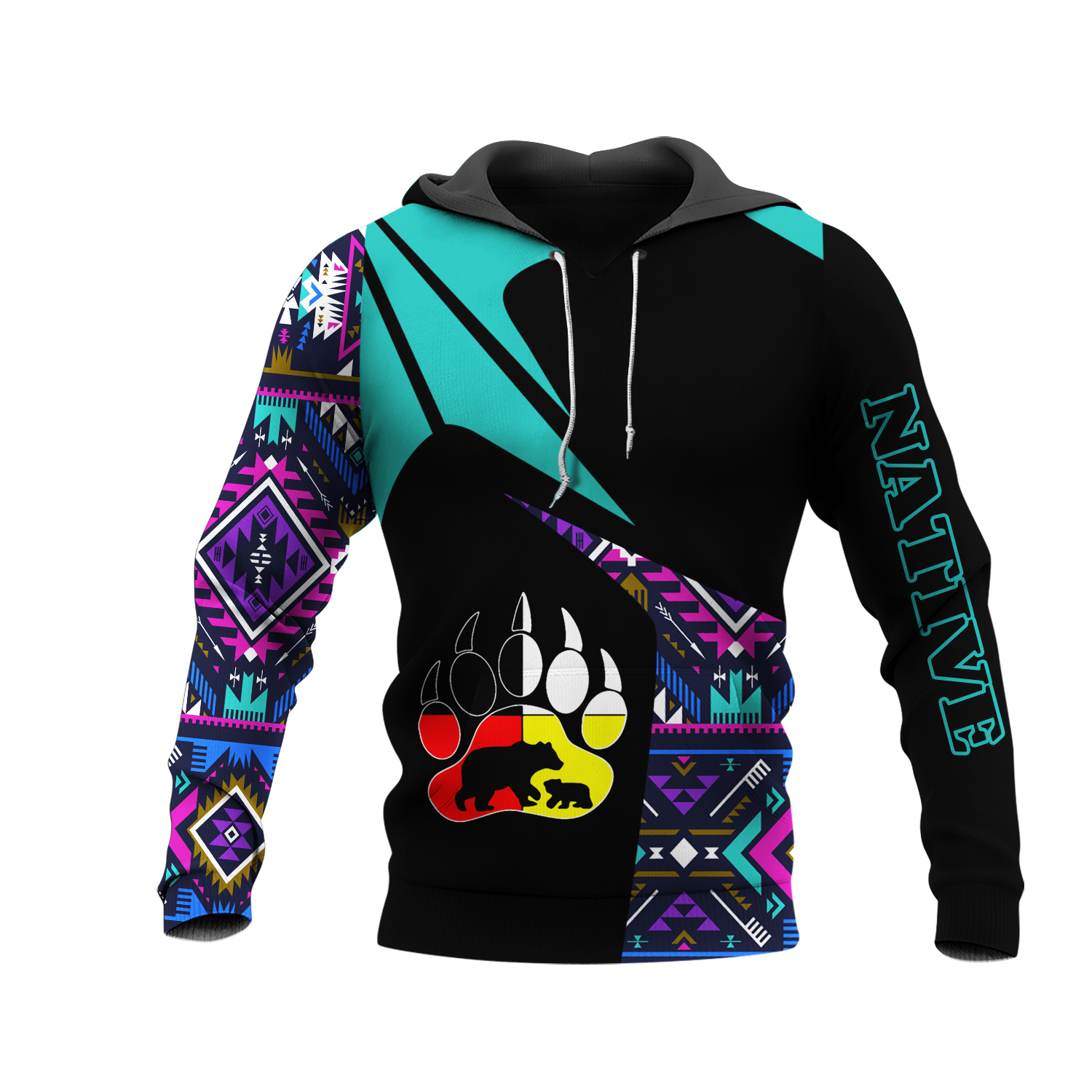 HD0013195 Bear Native American Pride 3D Hoodie