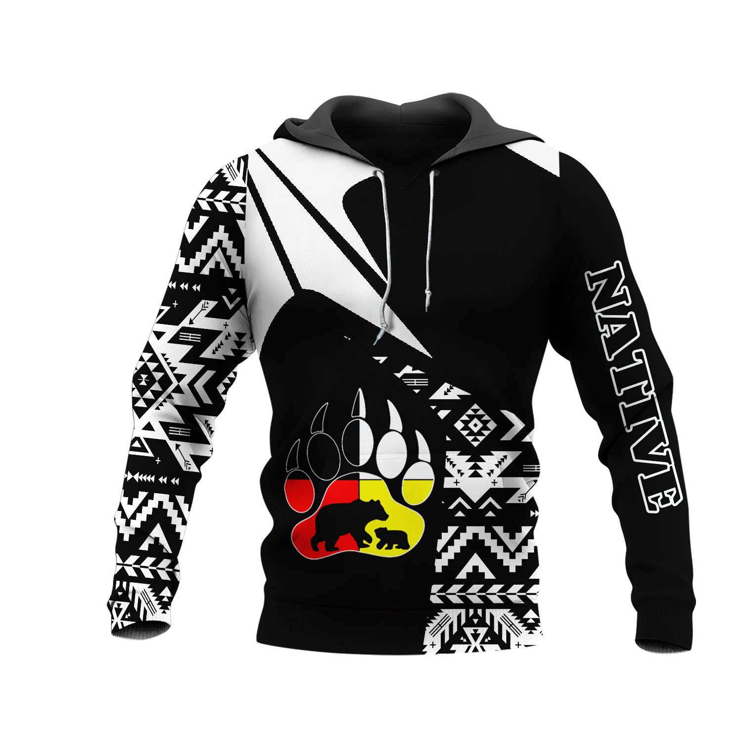 HD0013196 Bear Native American Pride 3D Hoodie