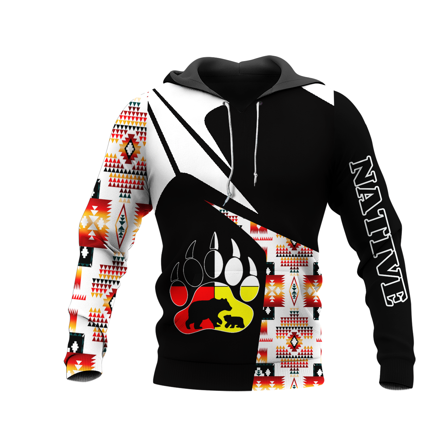 HD0013197 Bear Native American Pride 3D Hoodie