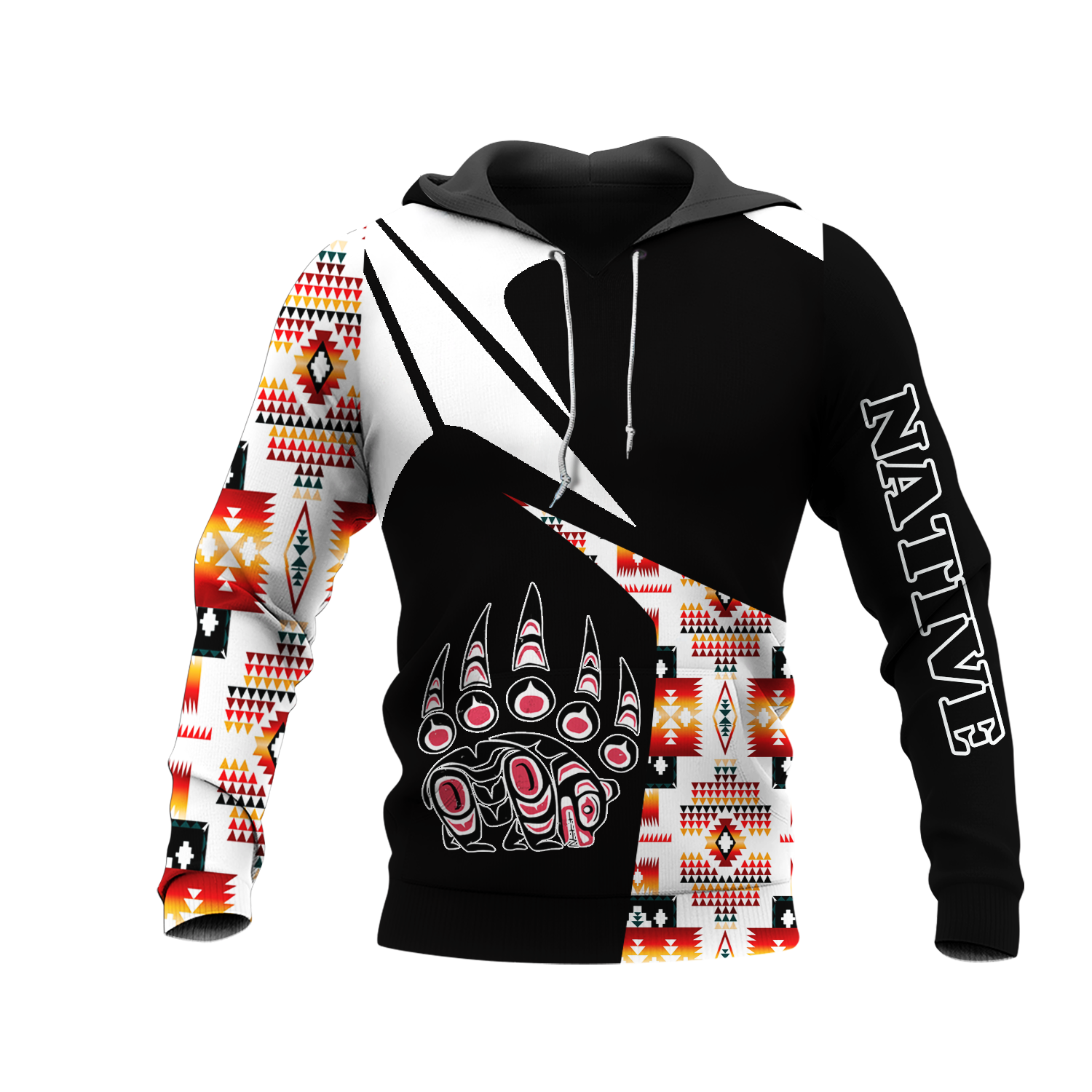 HD0013199 Bear Native American Pride 3D Hoodie