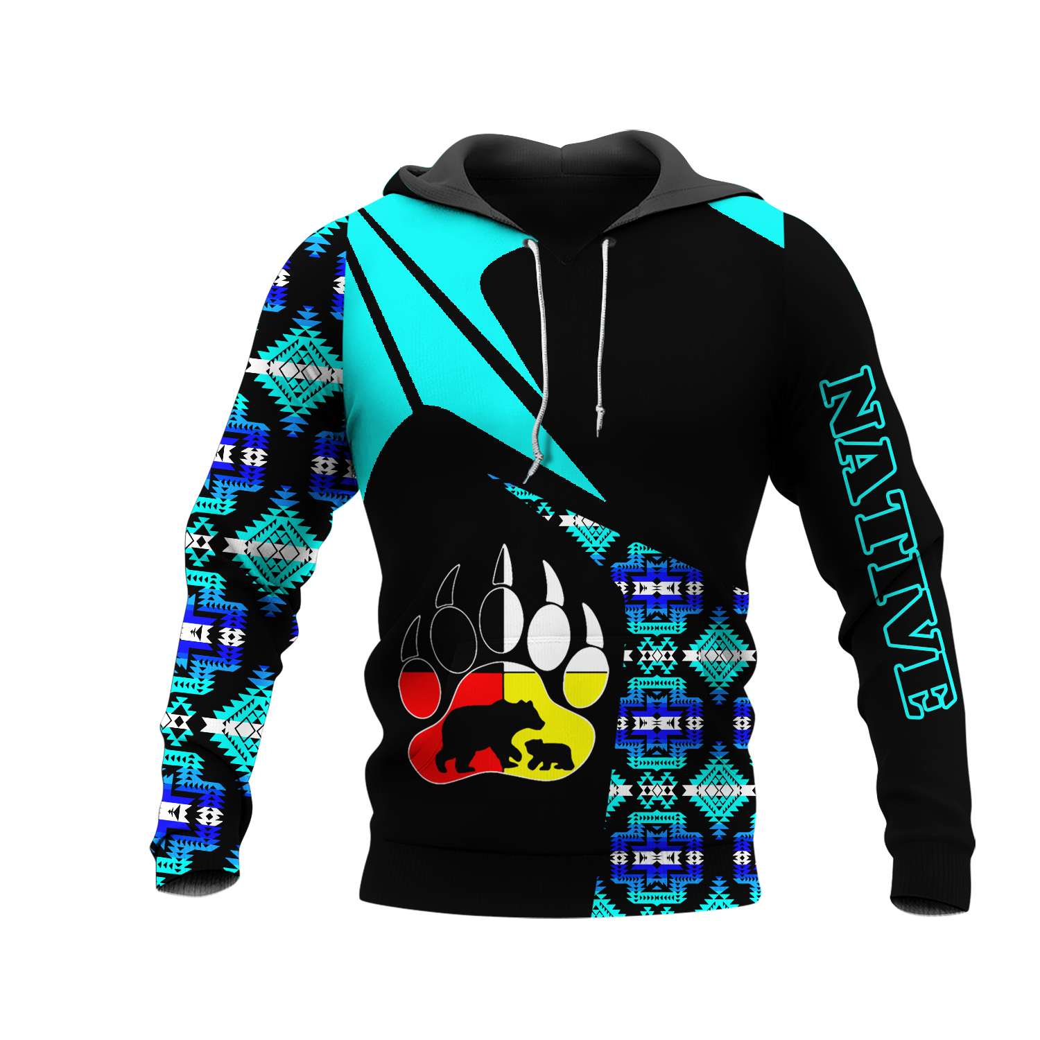 HD0013201 Bear Native American Pride 3D Hoodie