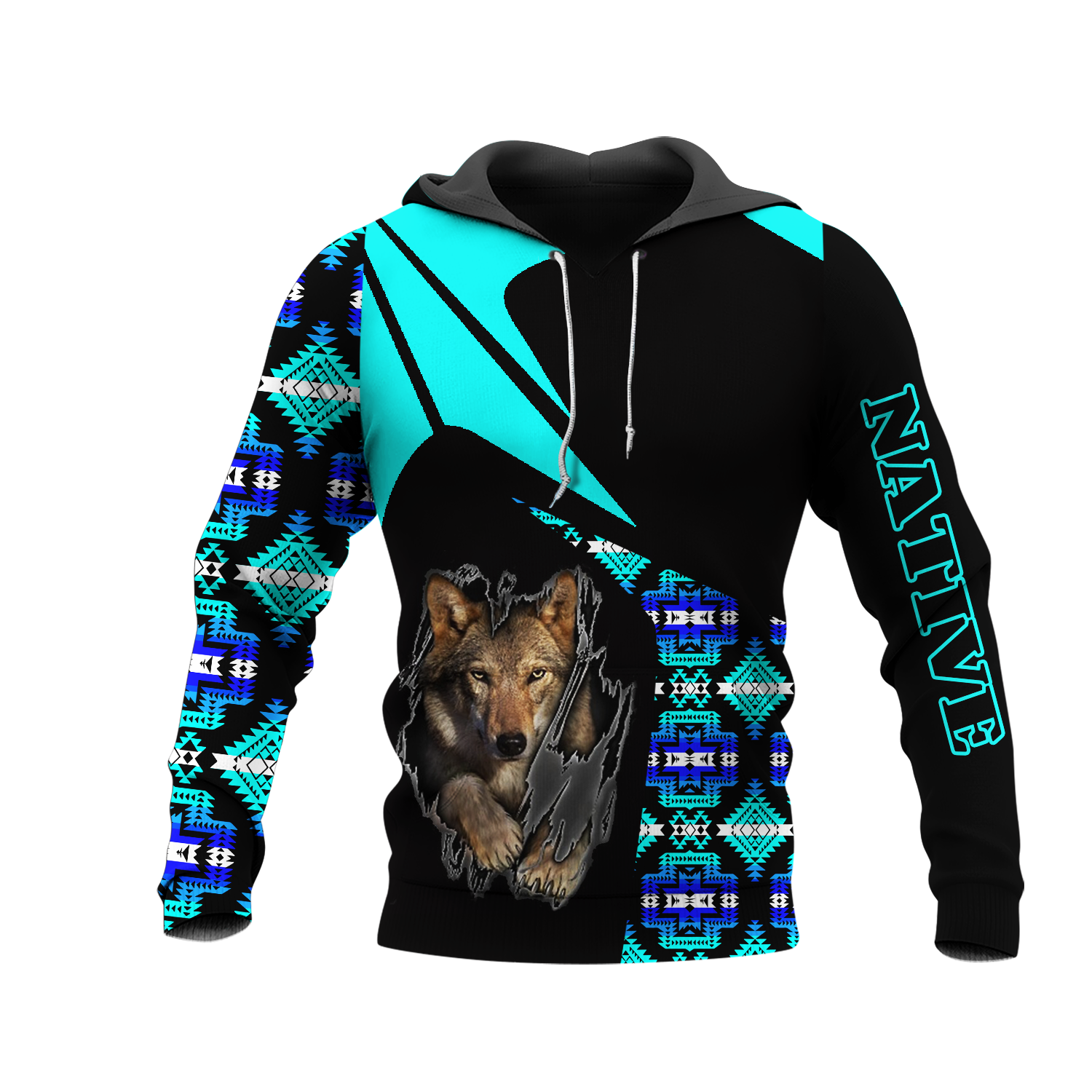 HD0013203 Wolf Native American Pride 3D Hoodie
