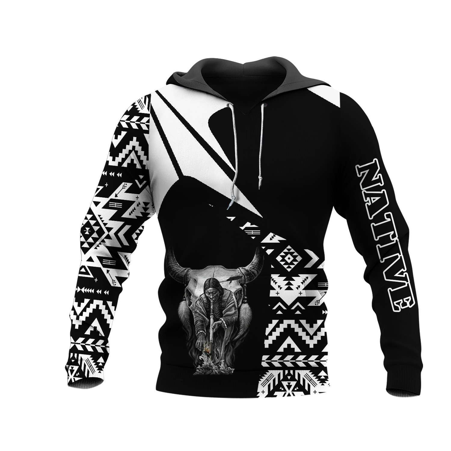 HD0013207 Bison Chief Native American Pride 3D Hoodie