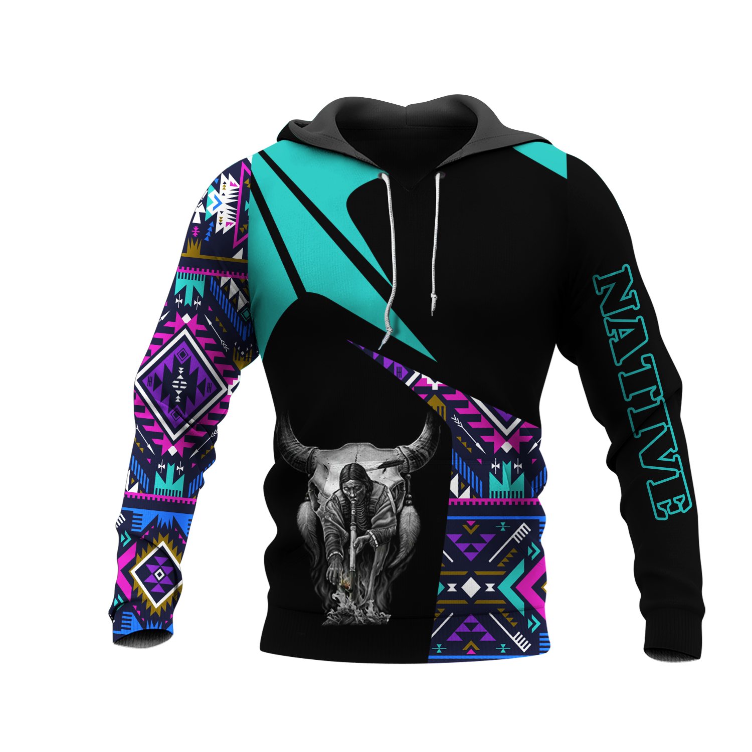 HD0013208 Bison Chief Native American Pride 3D Hoodie