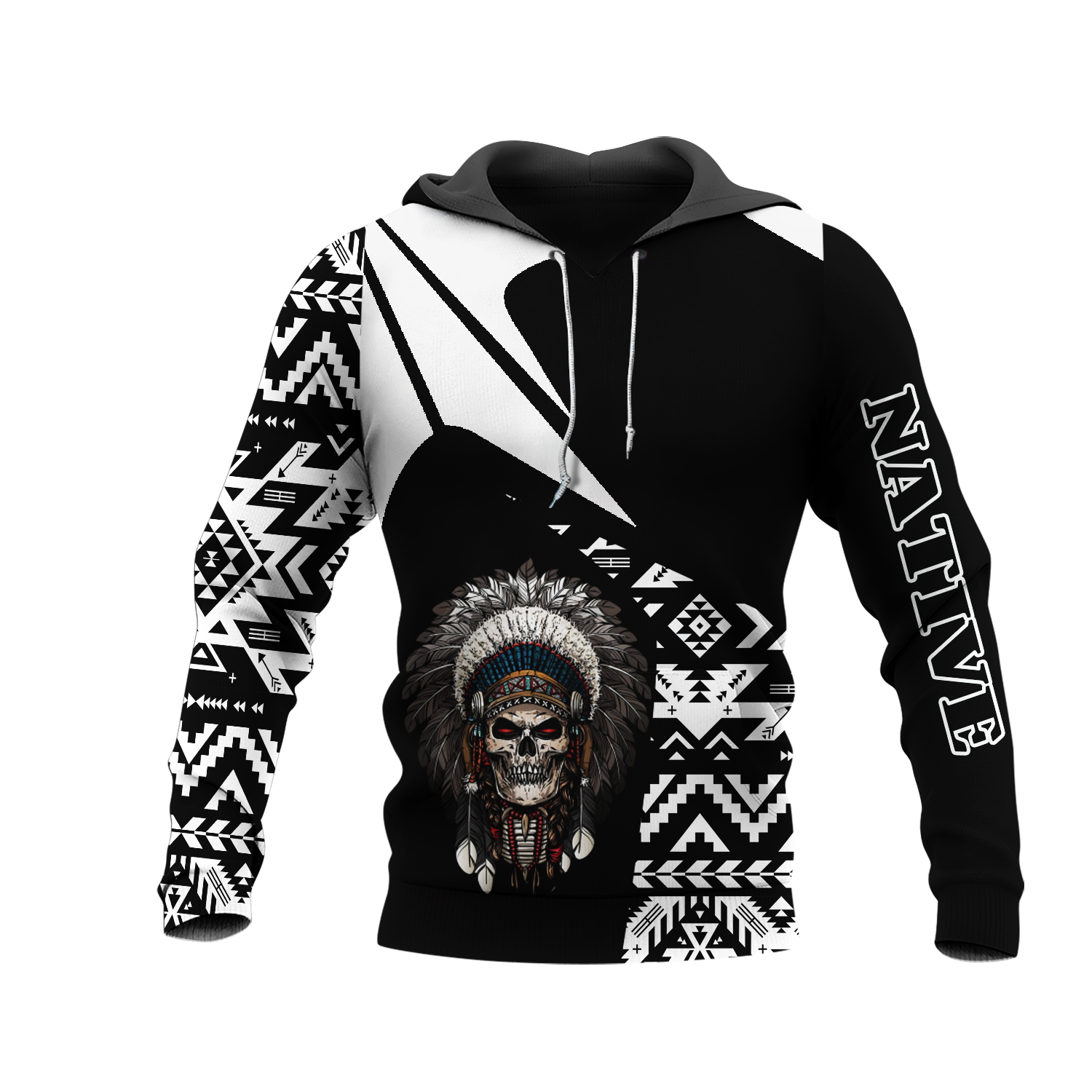 HD0013210 Skull  Native American Pride 3D Hoodie